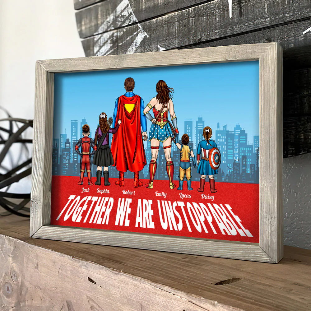 Super Hero Together We're Unstopable - Personalized Poster Canvas - Gift For Family Members | CL02 NA94 - Image 3