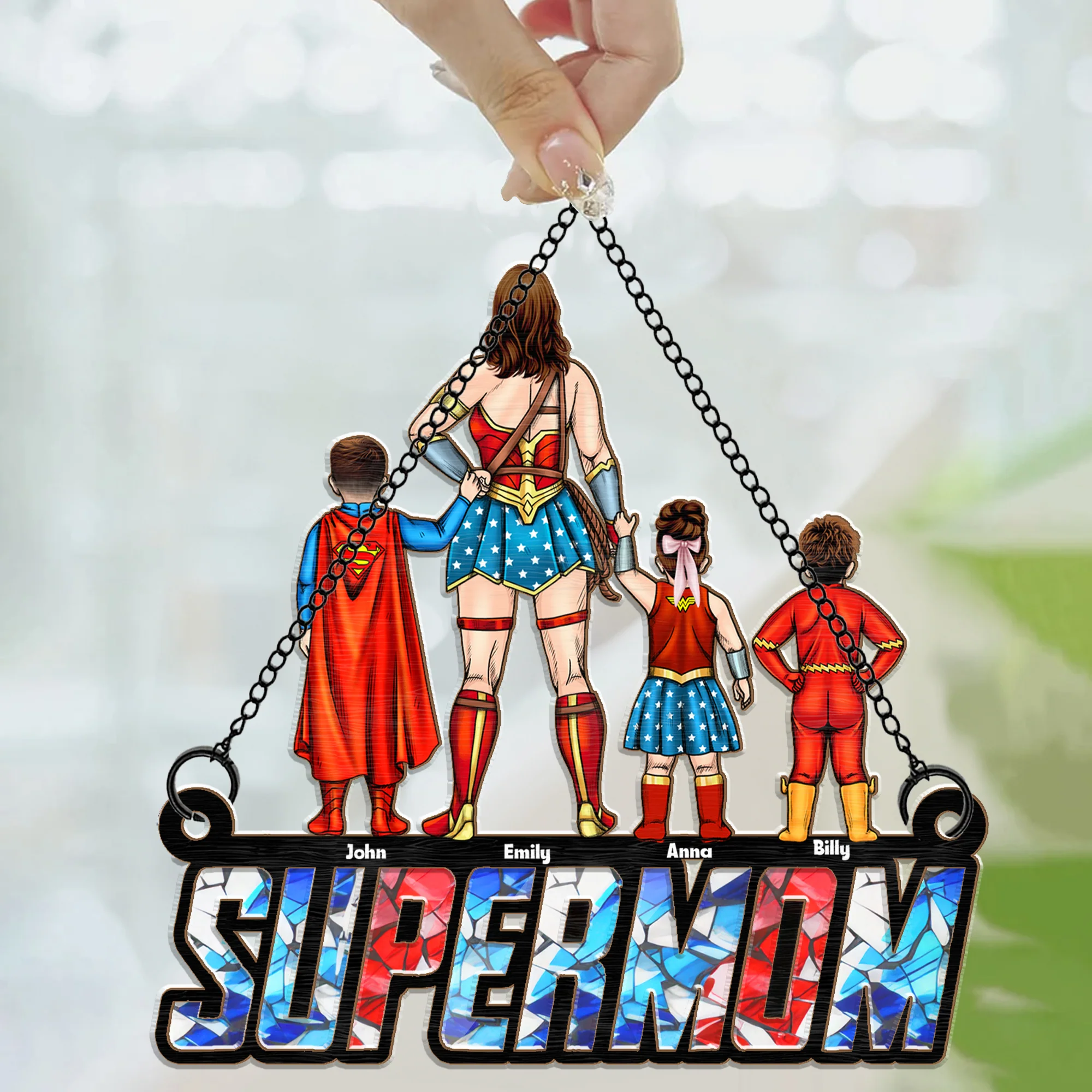 Super Hero Super Mom - Gift For Mother - Window Hanging Window Hanging Suncatcher Ornament - CL02 NH96 - Image 3