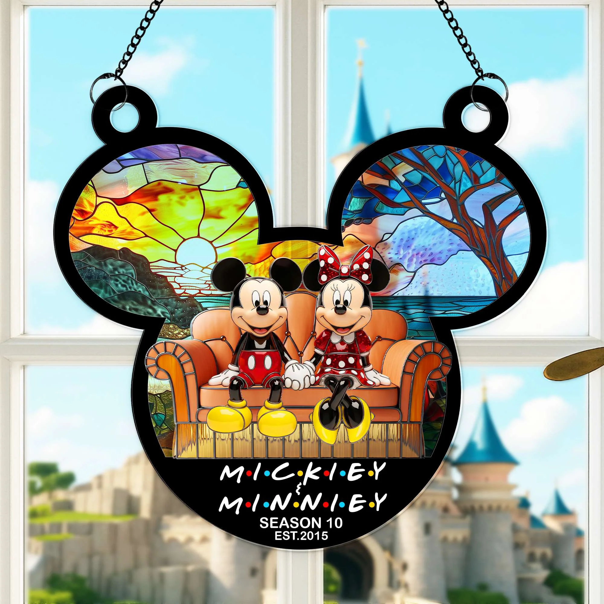 Sweet Couple Magic Mouse - Personalized Window Hanging Suncatcher - Gifts For Couples, Husband, Wife - Image 3