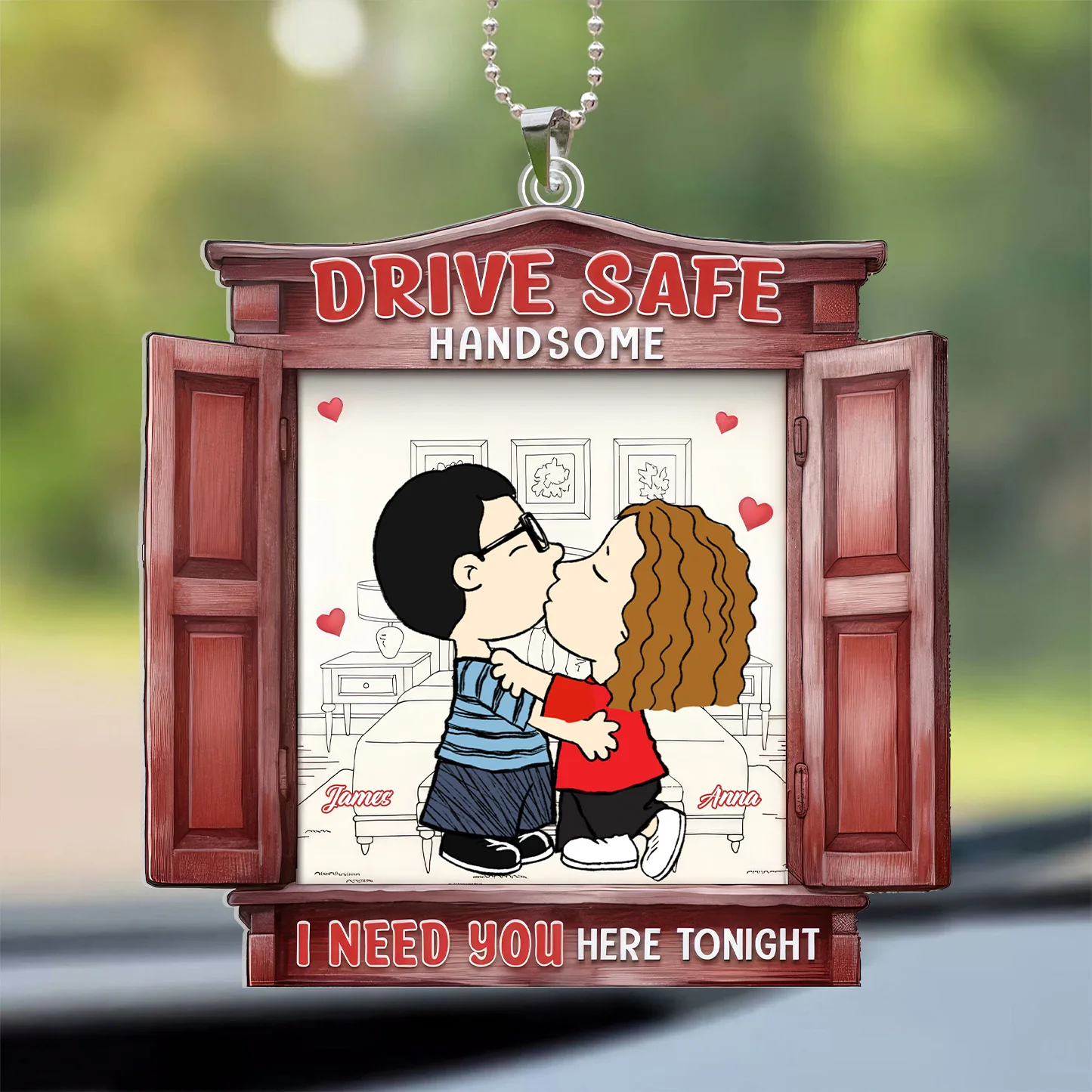Take Care On The Road, Handsome Peanut - Personalized Car Ornament - Gift For Couple, Husband Wife - GR9 NH96 - Image 2