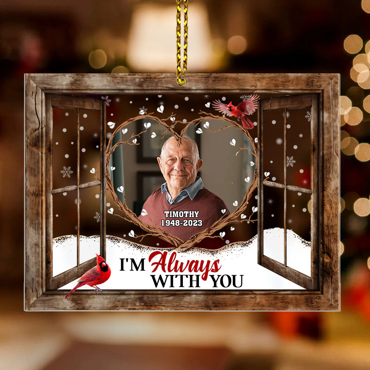 TD118. I'm Always With You - Personalized Acrylic Ornament - Image 2