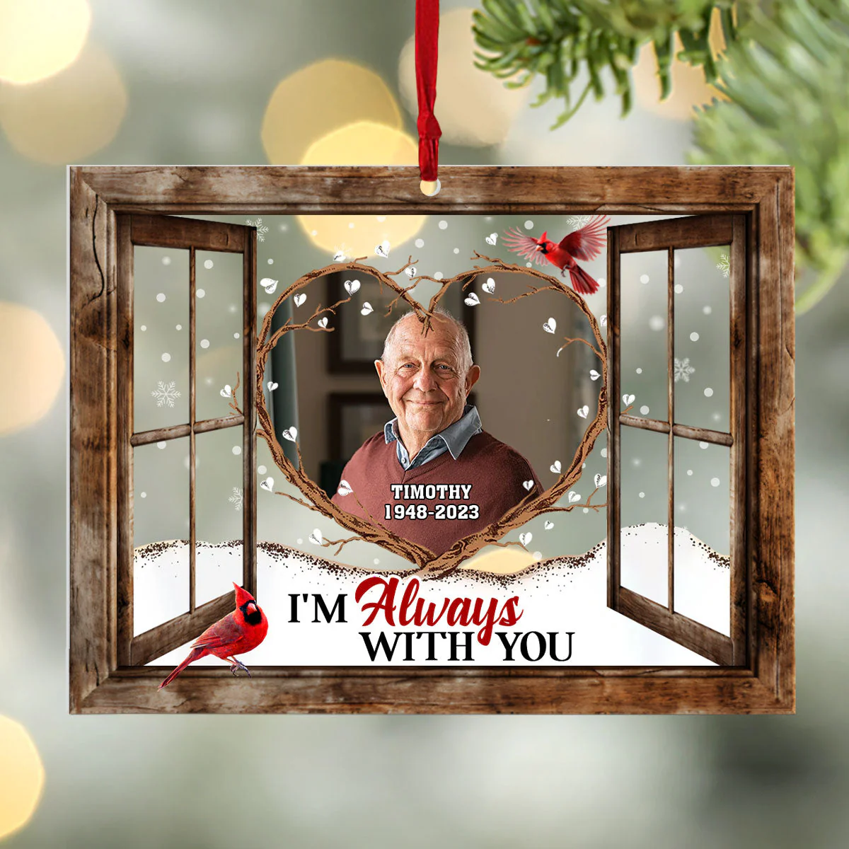 TD118. I'm Always With You - Personalized Acrylic Ornament - Image 3