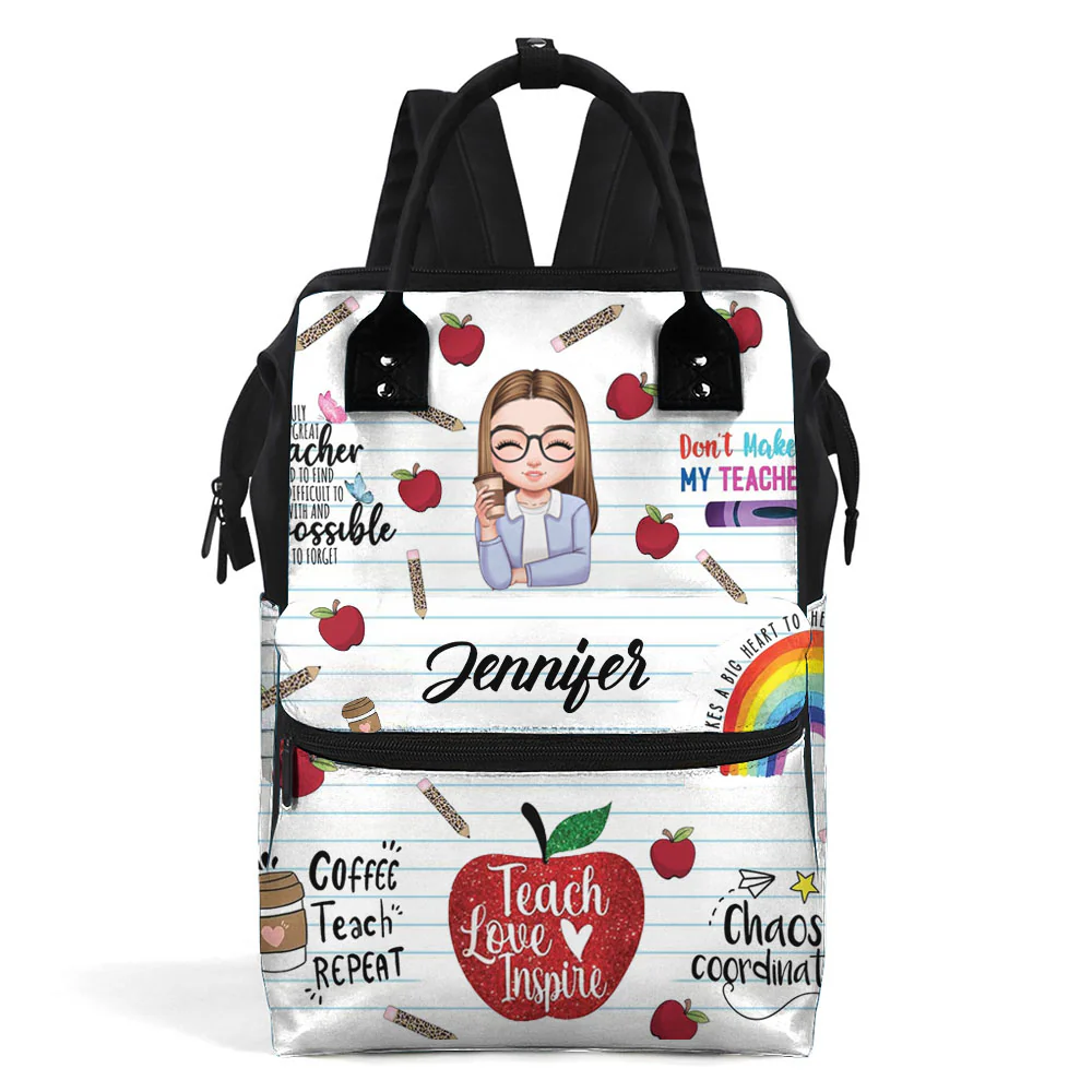 Teach Love Inspire Teacher - Personalized Duckbilled Backpack - Gift For Teacher | CLTC05 HN02