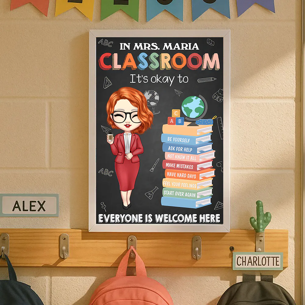 Teacher In This Classroom It's Okay To - Personalized Poster, Teacher Gifts, Classroom Decor | CLTC01