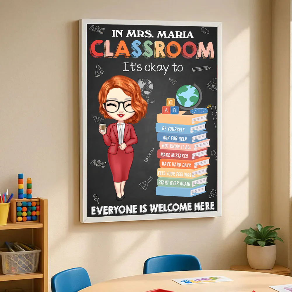 Teacher In This Classroom It's Okay To - Personalized Poster, Teacher Gifts, Classroom Decor | CLTC01 - Image 3