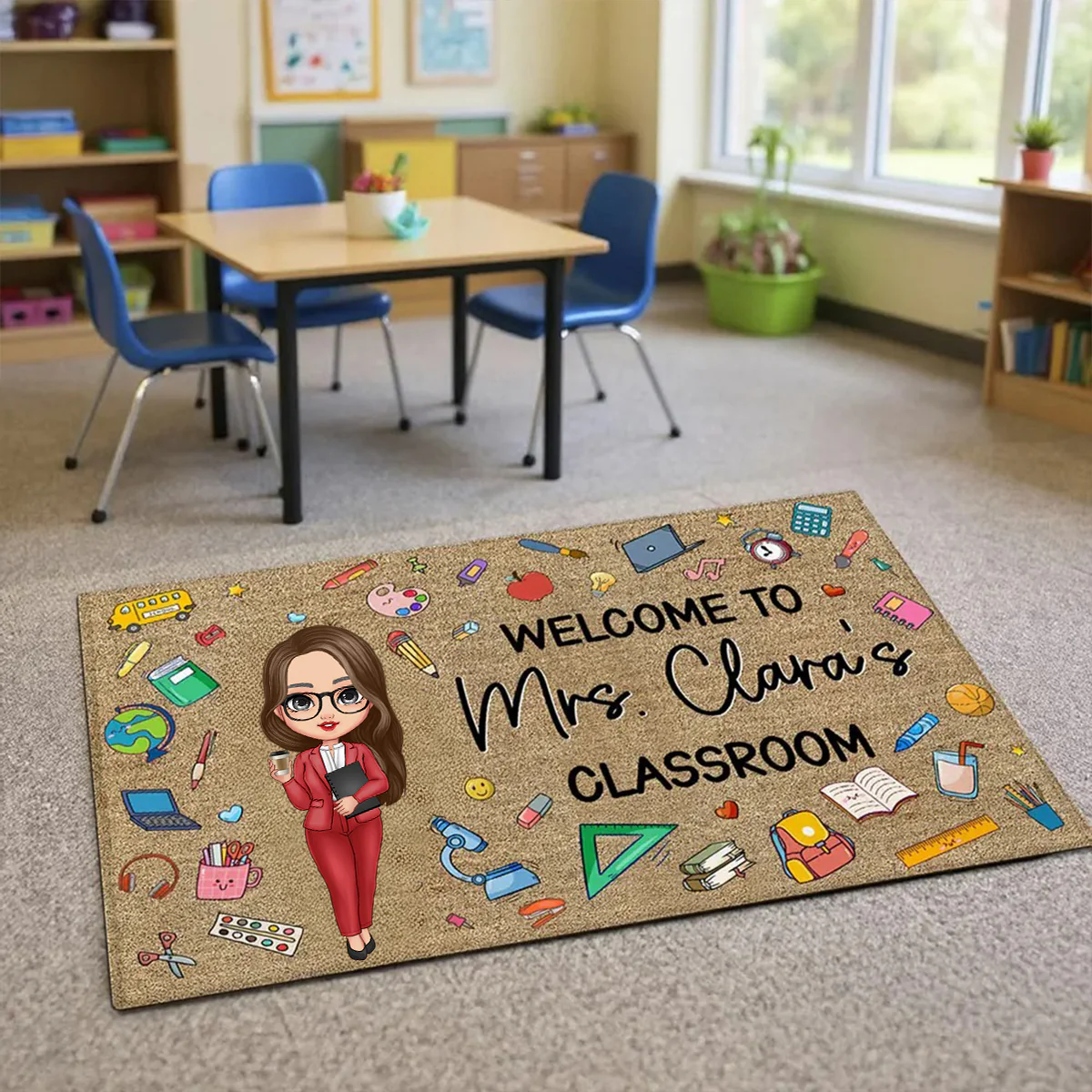 Teacher Things Welcome To Classroom - Personalized Doormat, Gift For Teacher | CLTC01 - Image 4