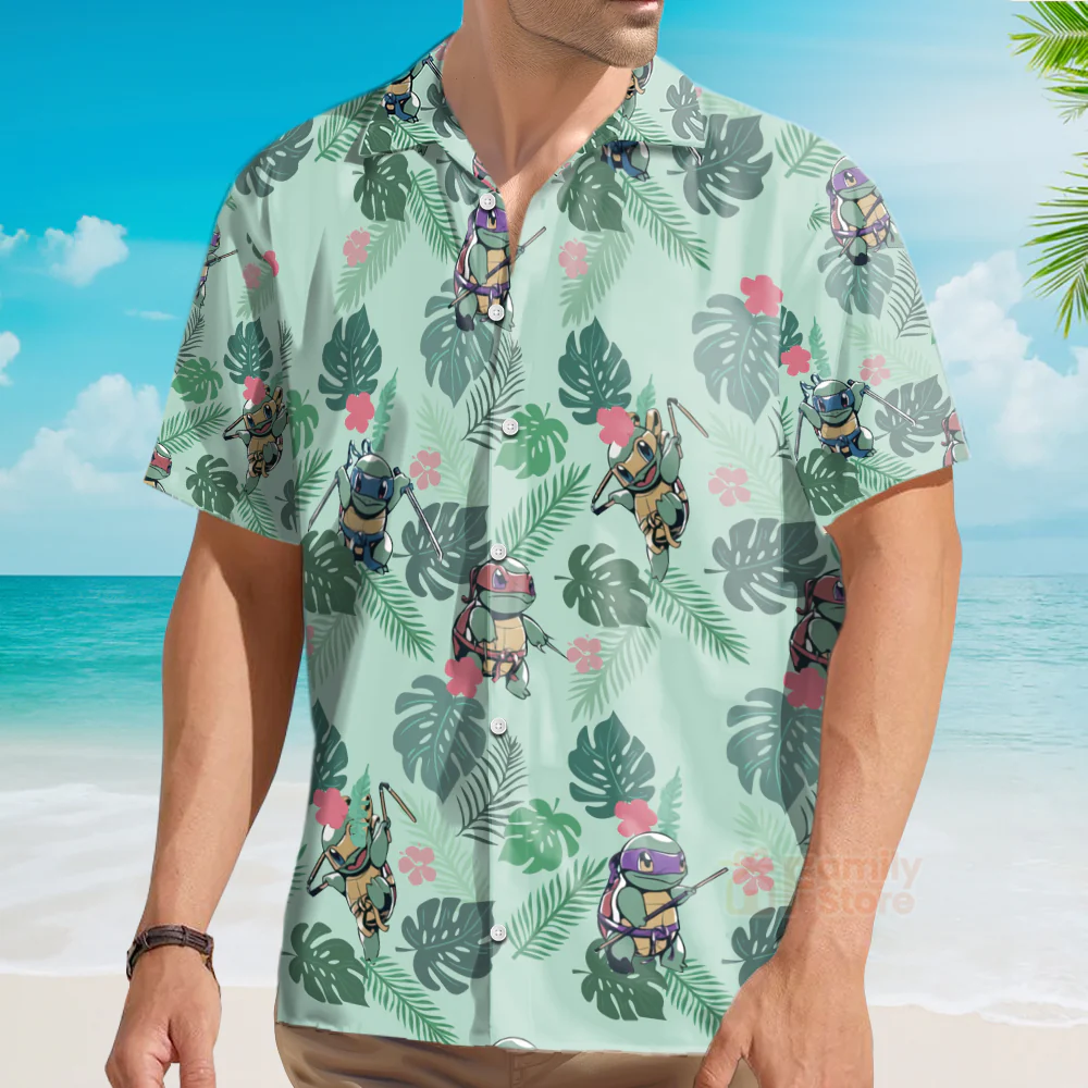 Teenage Mutant Ninja Squirtle Hawaiian Shirt - Image 4