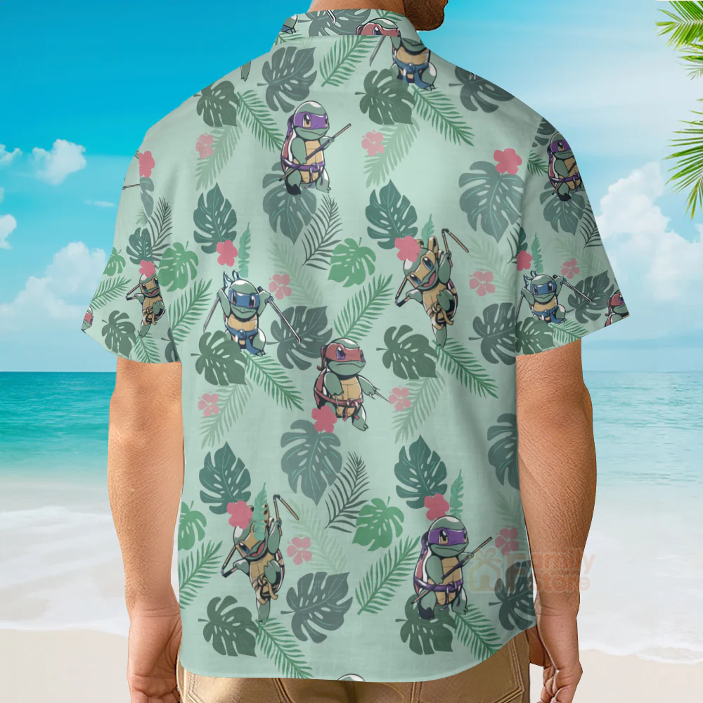 Teenage Mutant Ninja Squirtle Hawaiian Shirt - Image 5