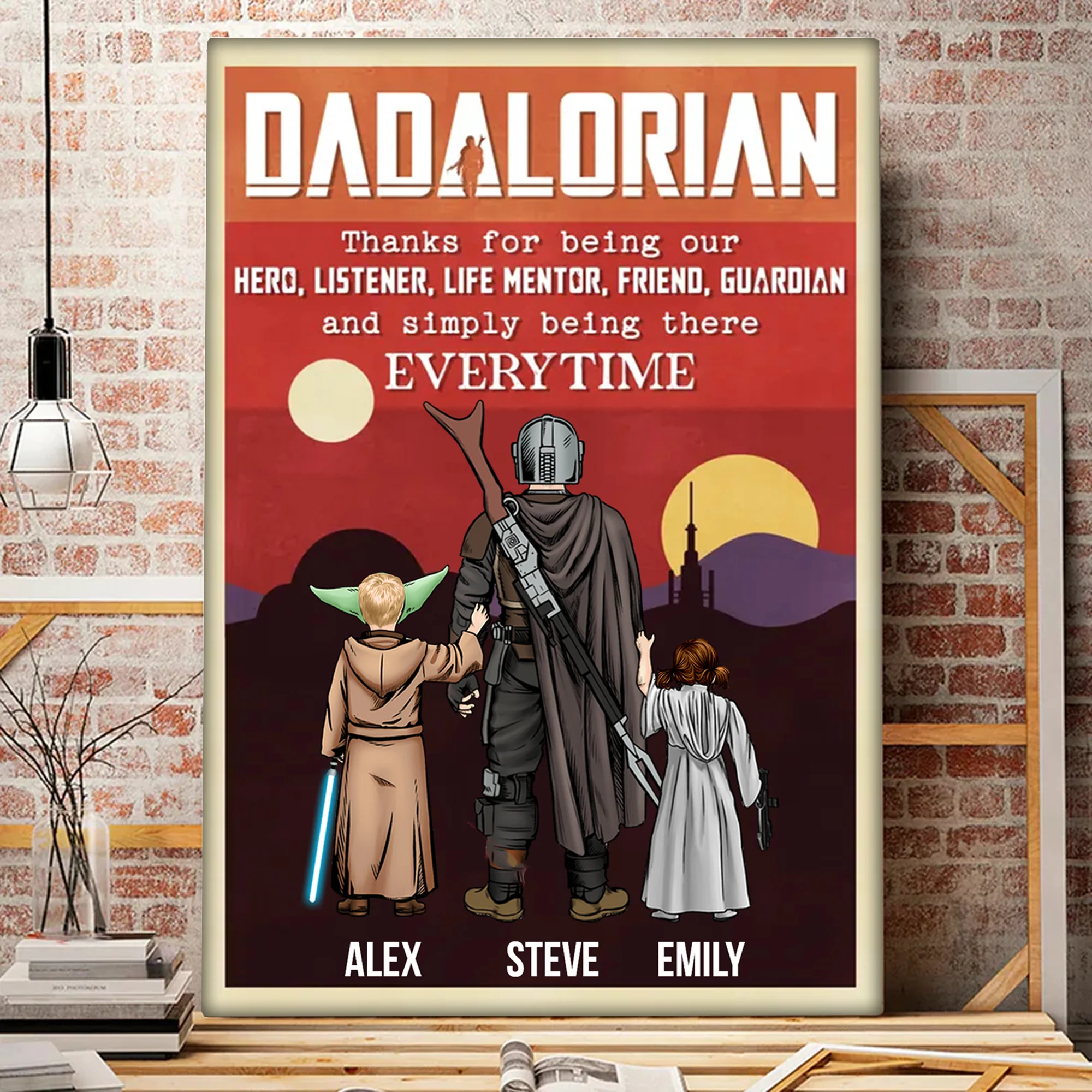 Stwa Thanks For Being Our Hero And Simply Being There Everytime - Gift For Dad, Husband, Father's Day - Personalized Canvas Poster - Image 2