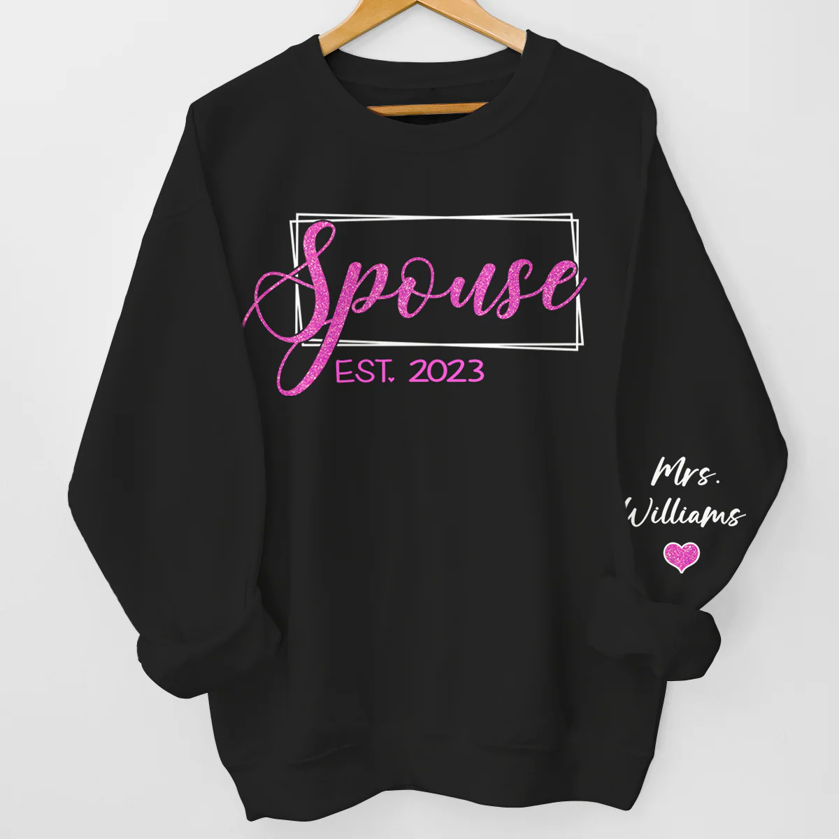 The Beginning Of Forever - Personalized Sweatshirt With Design On Sleeve -  Gift For Couple, Husband Wife, Anniversary, Engagement, Wedding, Marriage Gift | Custom Sleeve NH96 - Image 4