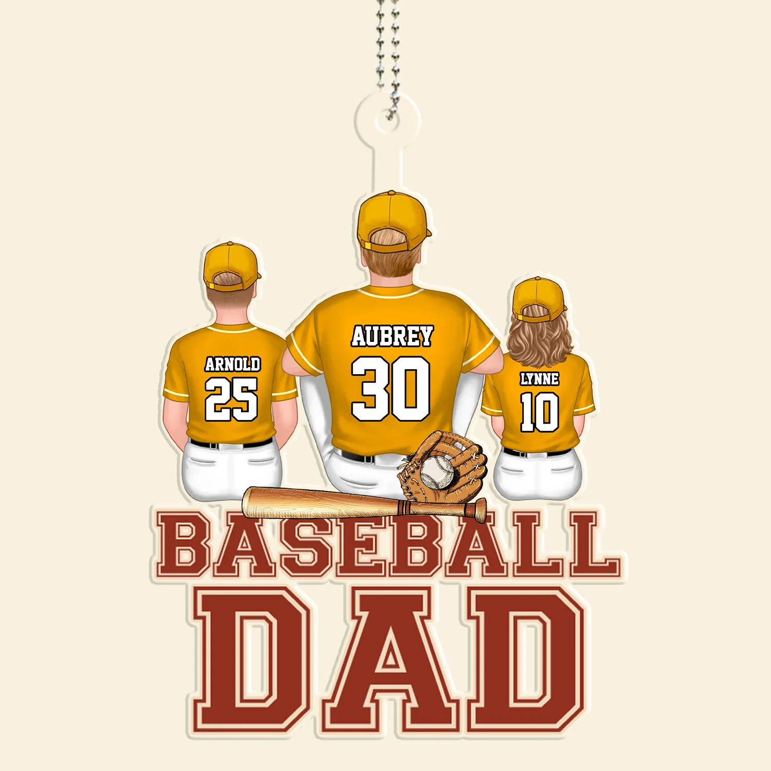 The Best Baseball Dad Ever - Gift For Dad - Personalized Car Hanging Ornament - SPCL01 NA94 - Image 3
