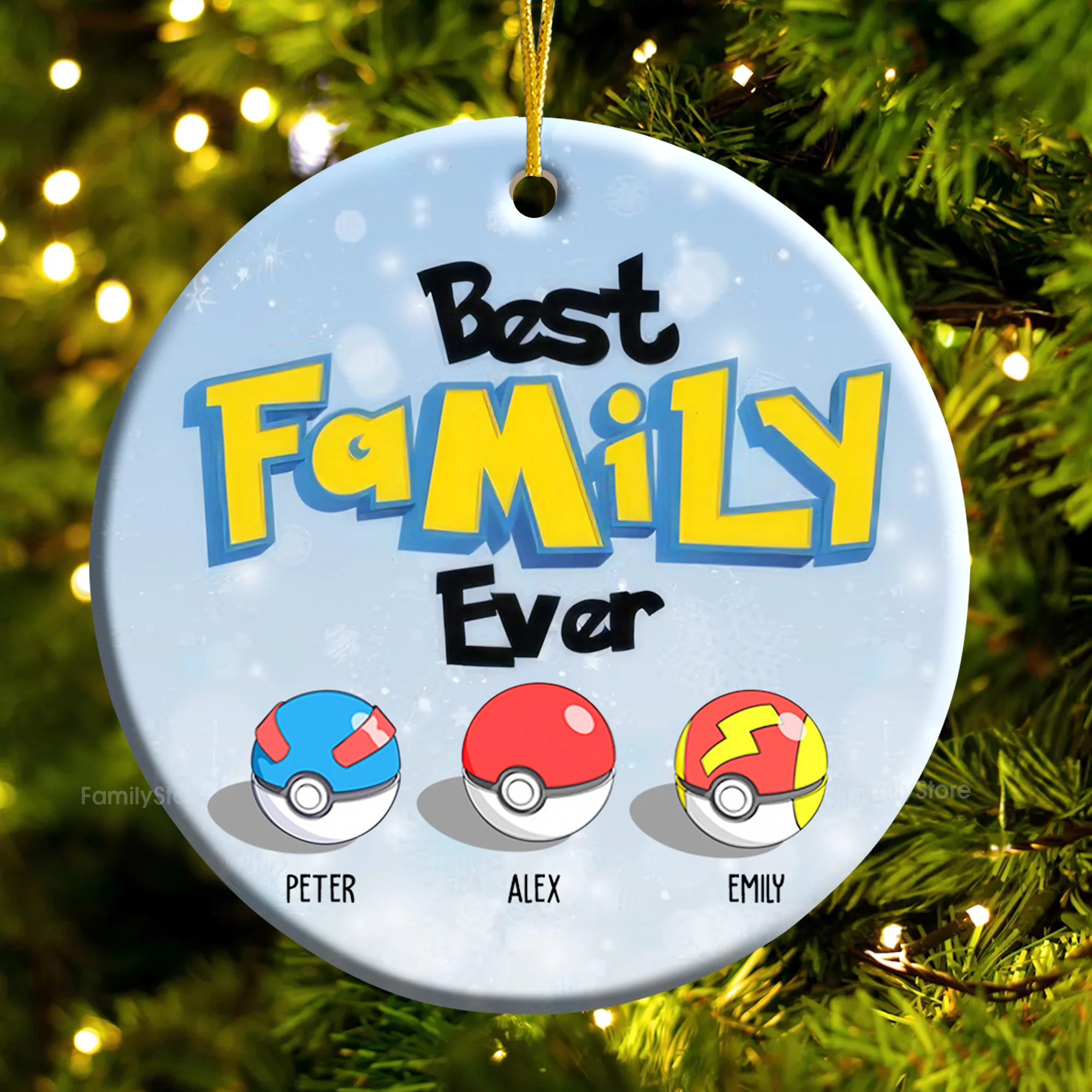 PoMo The Best Family Ever - Gift For Family - Personalized Ceramic Ornament - CL10 NA94
