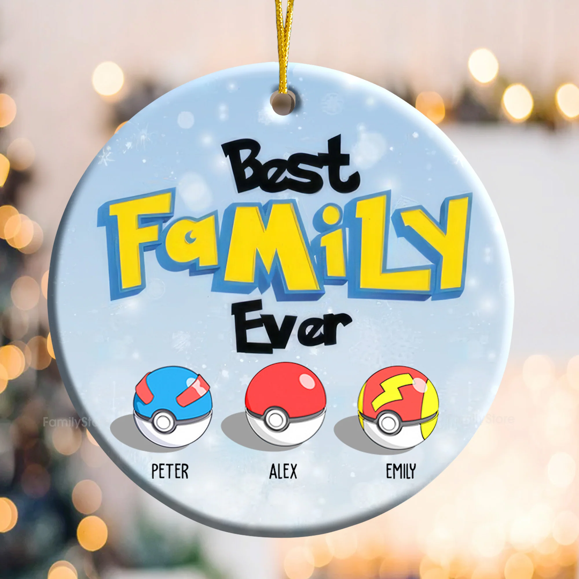 PoMo The Best Family Ever - Gift For Family - Personalized Ceramic Ornament - CL10 NA94 - Image 3