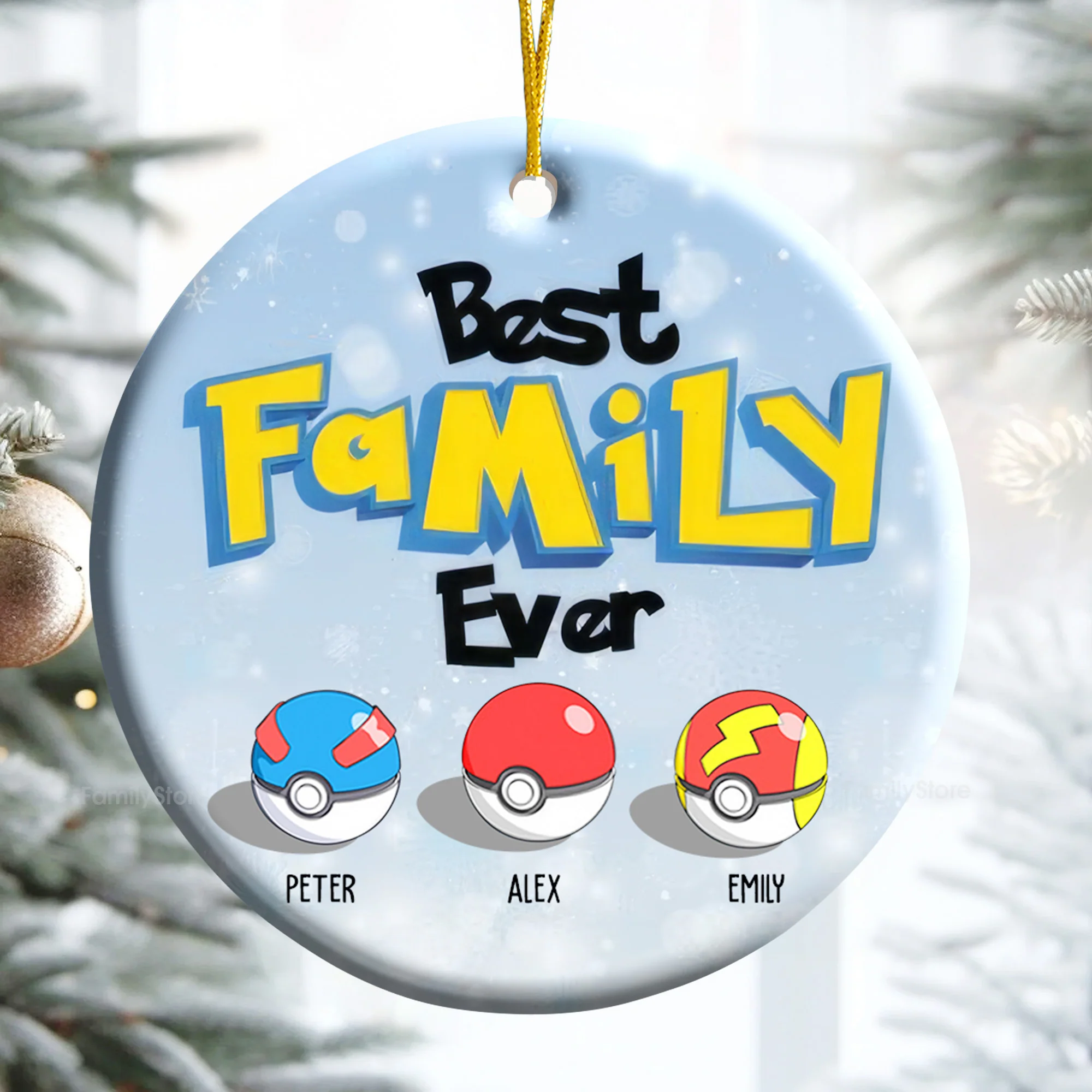 PoMo The Best Family Ever - Gift For Family - Personalized Ceramic Ornament - CL10 NA94 - Image 4