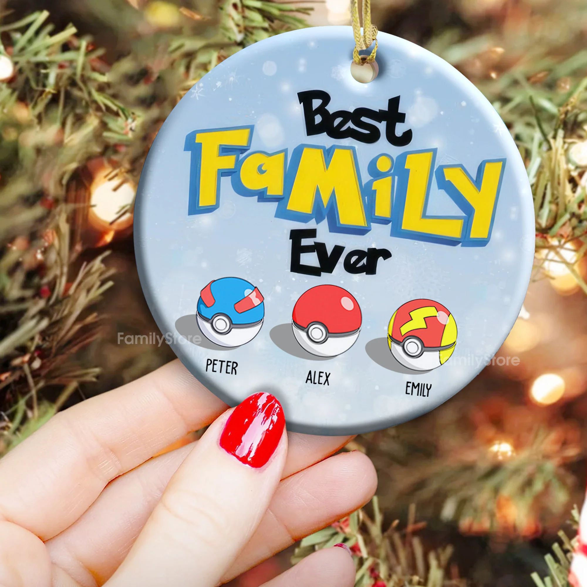 PoMo The Best Family Ever - Gift For Family - Personalized Ceramic Ornament - CL10 NA94 - Image 5