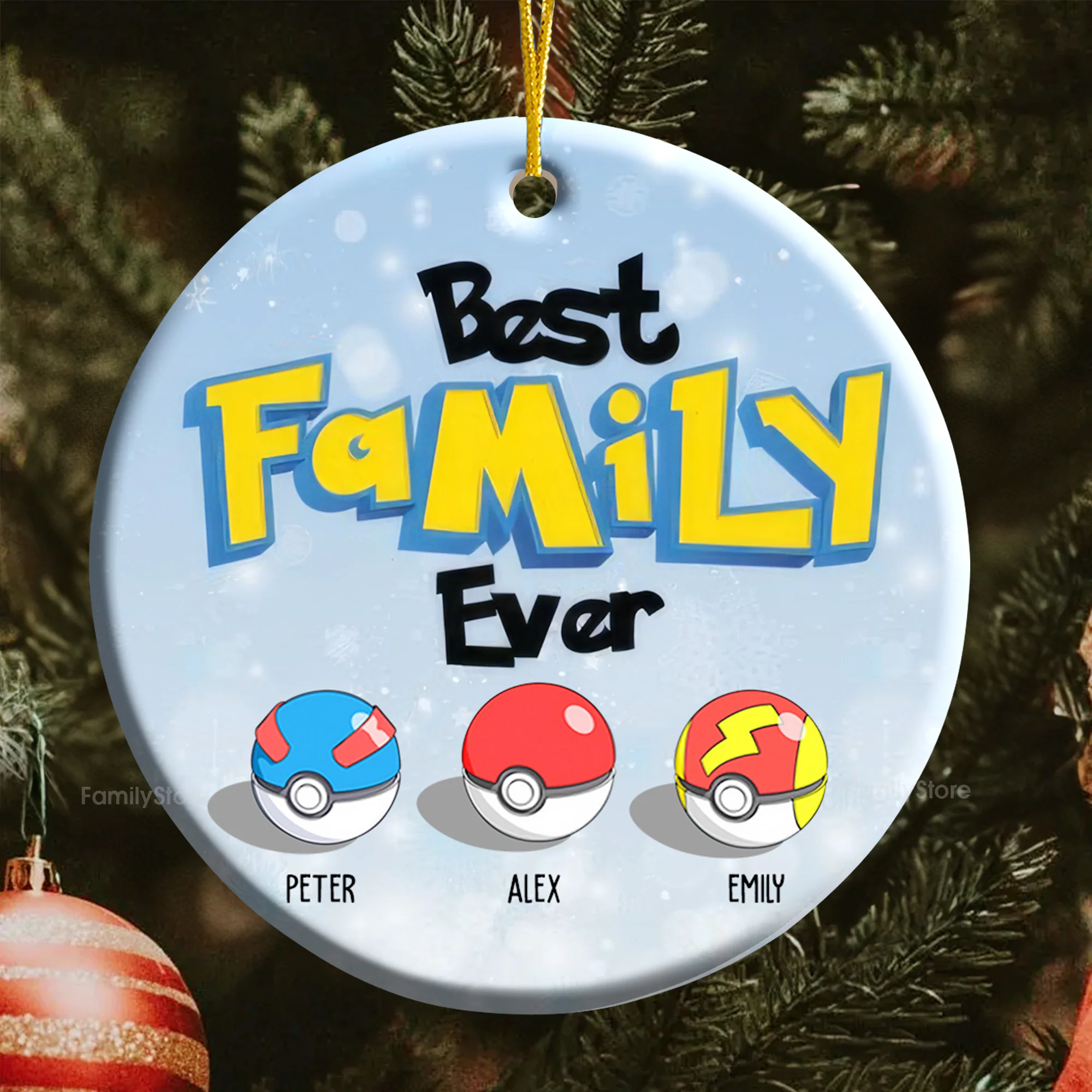 PoMo The Best Family Ever - Gift For Family - Personalized Ceramic Ornament - CL10 NA94 - Image 6
