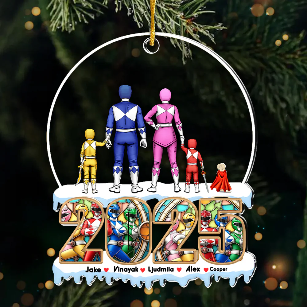 The Best Family The Best Power Ranger Team - Gift For Family Members - Personalized Acrylic Ornament  - CL21 NA94