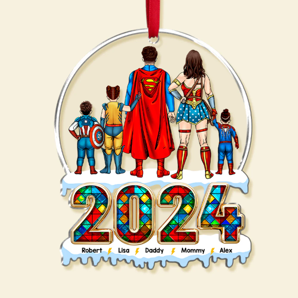 The Best Family The Best Team Ever - Gift For Family Members - Personalized Acrylic Ornament  - CL02 NA94 - Image 3