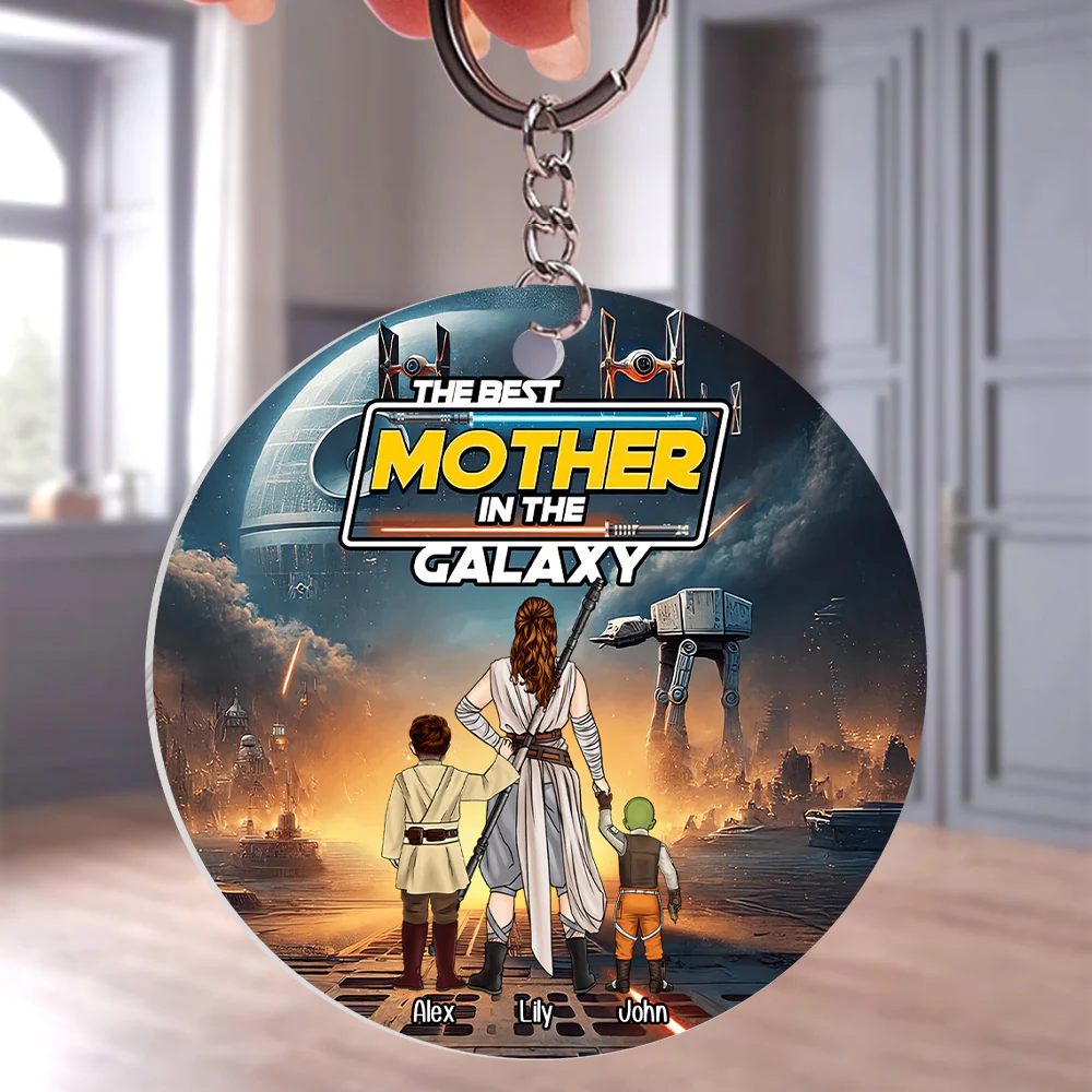 The Best Mother In The Galaxy - Personalized Acrylic Keychain - Gift for Mom, Grandma, Wife | CL08 NH96