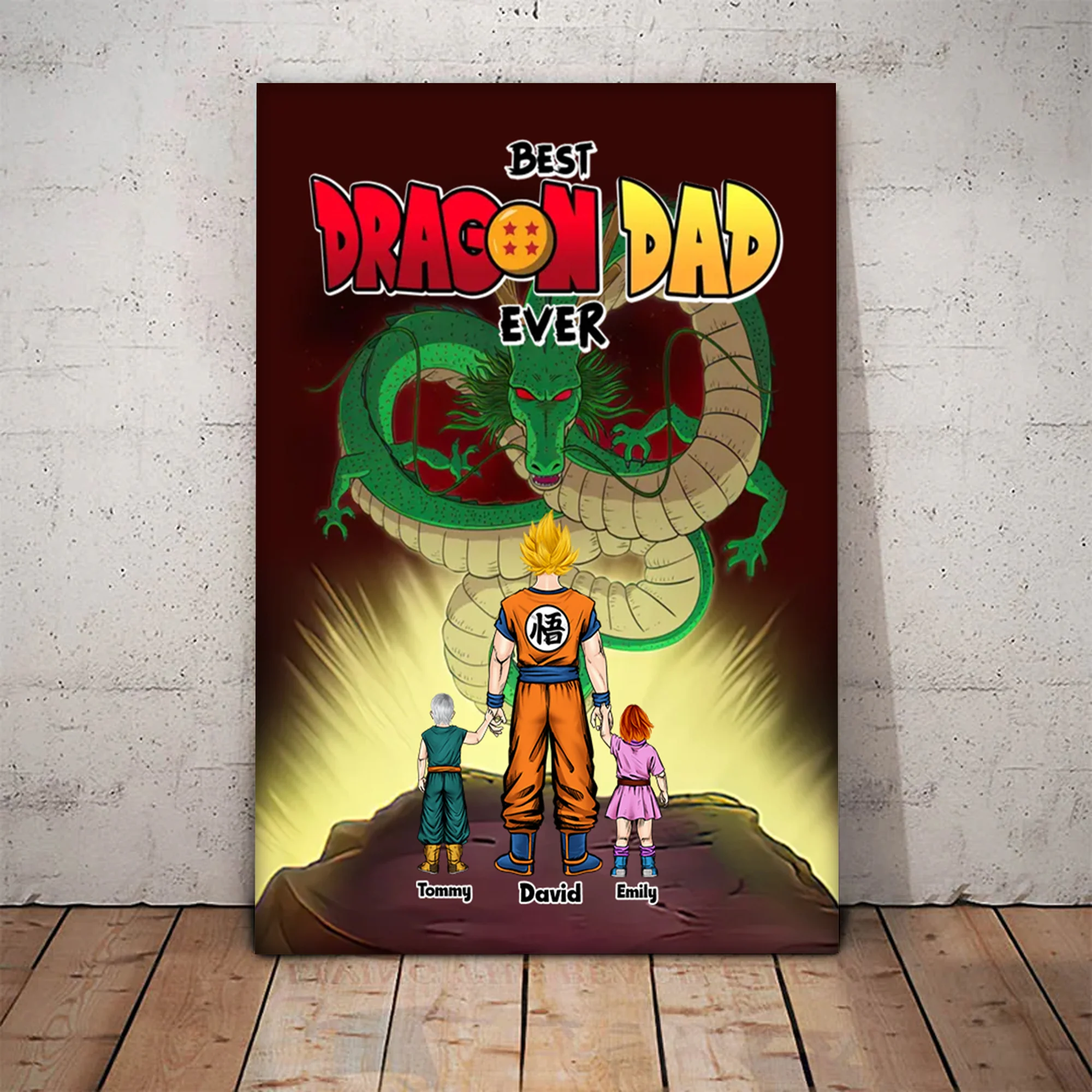 The Best Saiyan Dad In My Family - Gift For Father's day - Personalized Canvas Poster - Image 2