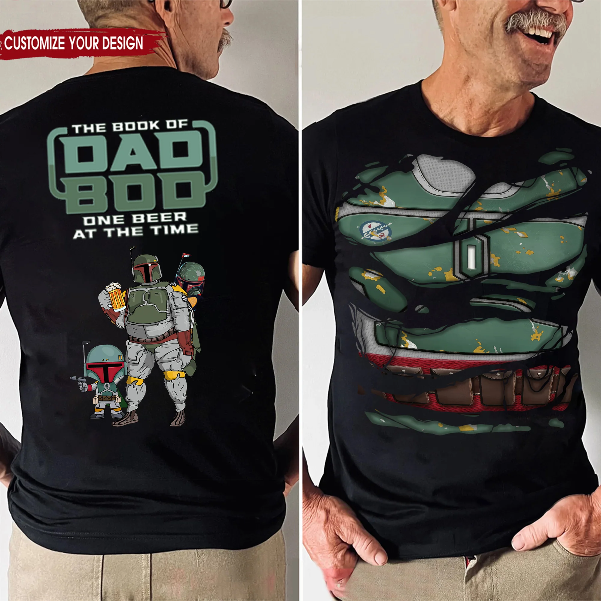 Stwa The Book Of Dad Bob One Beer At The Time - Gift For Dad - Personalized Shirt 2 Side - NA94 - Image 2