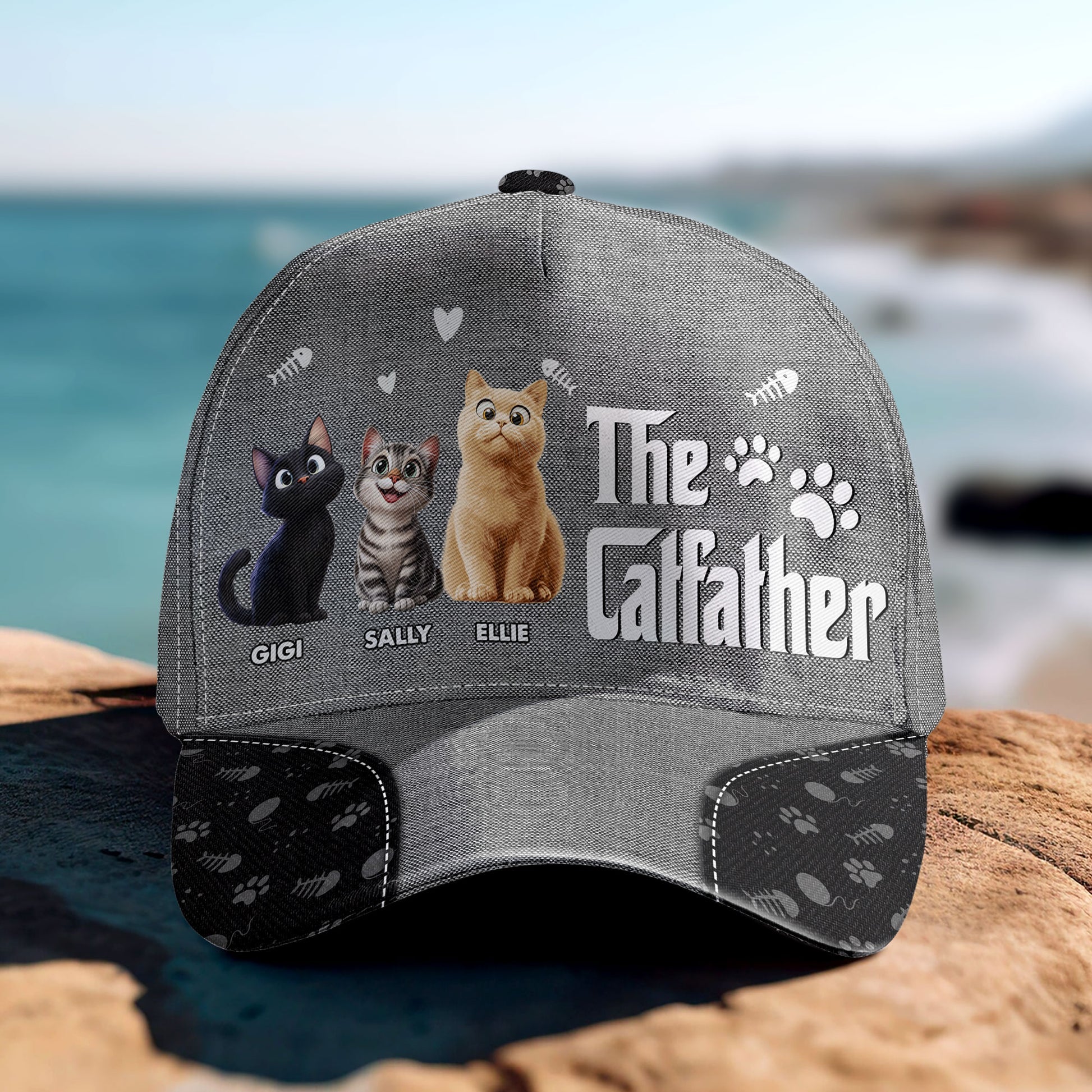 The Catfather - Personalized Classic Cap- Gift for Pet Owners, Pet Lovers, Cat Dad| CLP15. Ver5 NH96