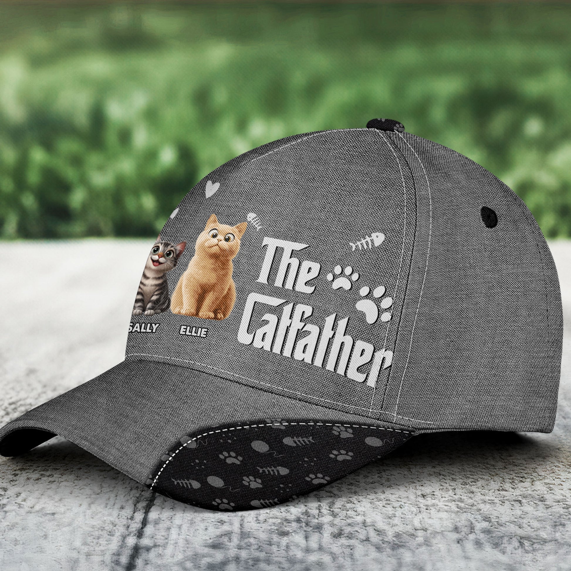 The Catfather - Personalized Classic Cap- Gift for Pet Owners, Pet Lovers, Cat Dad| CLP15. Ver5 NH96 - Image 2