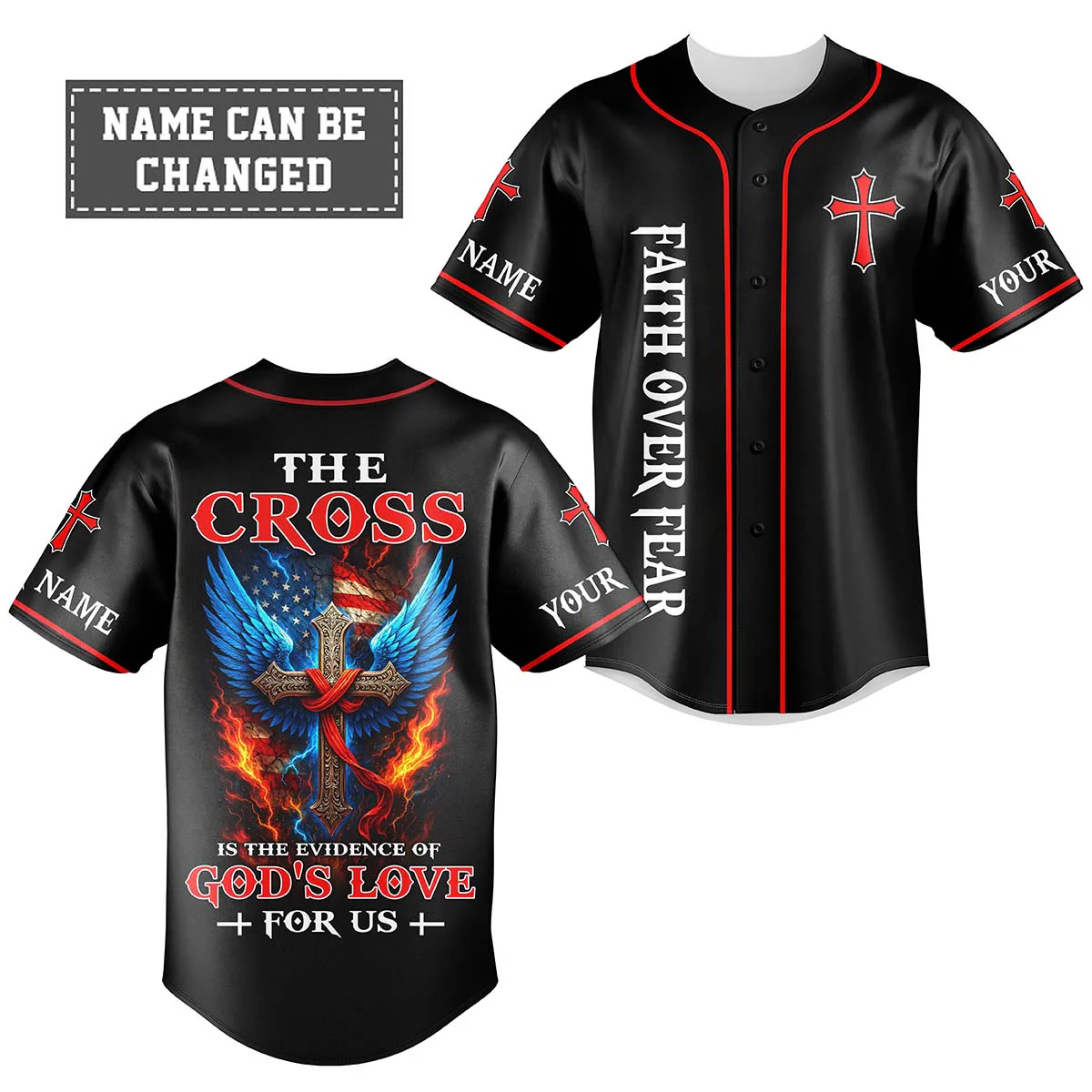 The Cross Is The Evidence Of God's Love For Us Custom Name Baseball Jersey - Christant Gift For Him