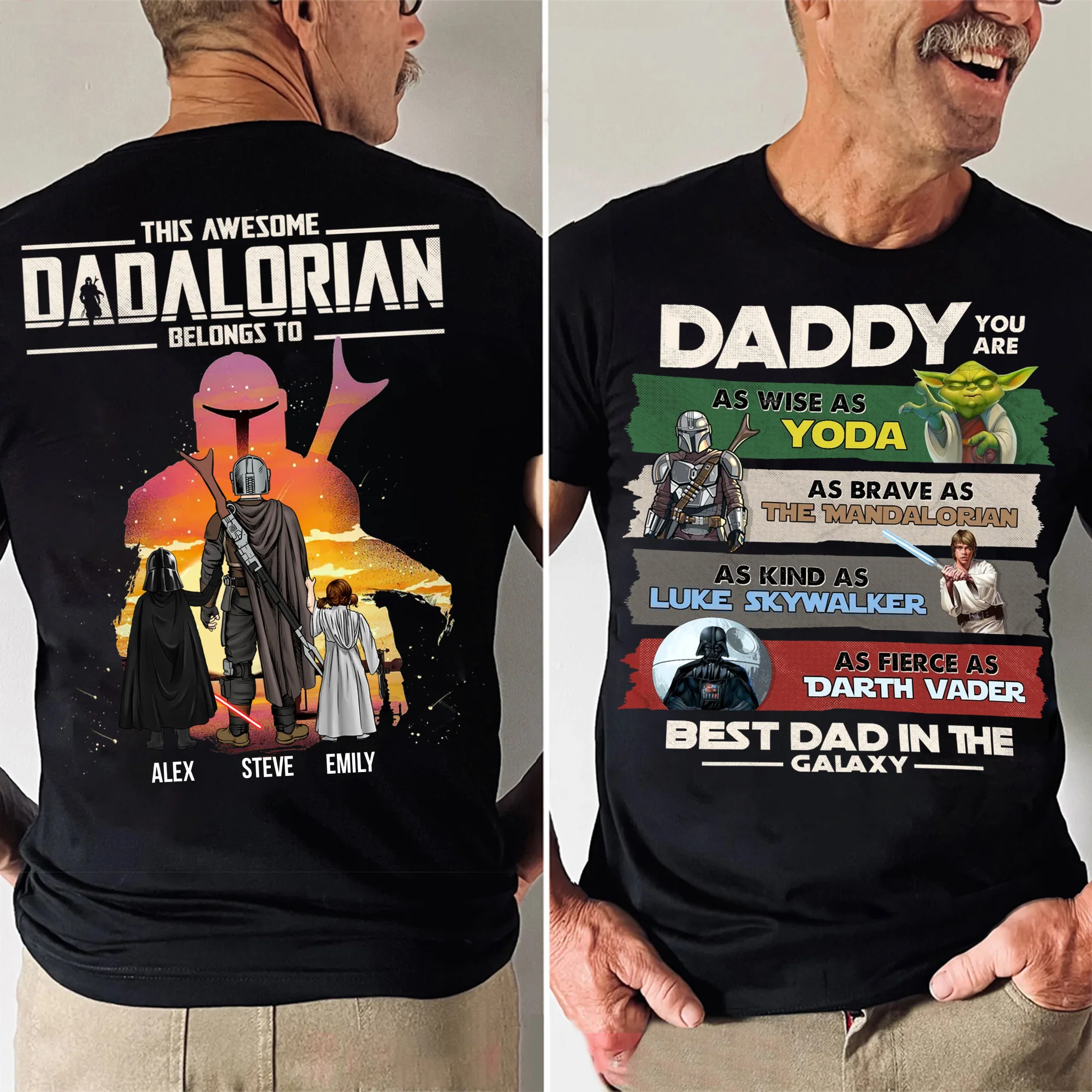 Stwa The Dadalorian I Am Their Father - Gift For Dad, Father's Day - Personalized Shirt 2 Side CL08