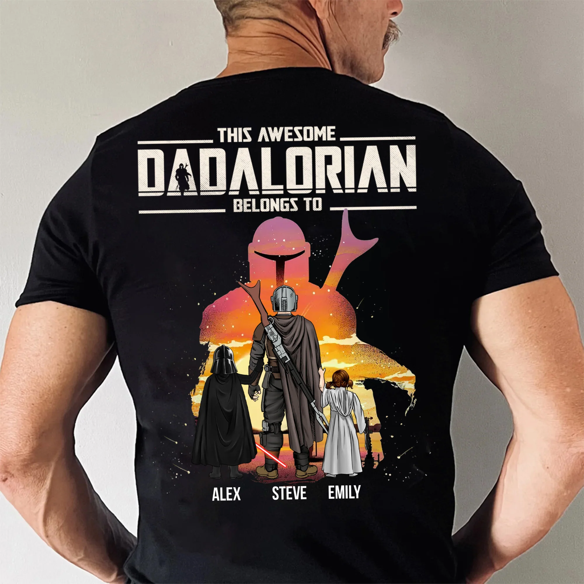 Stwa The Dadalorian I Am Their Father - Gift For Dad, Father's Day - Personalized Shirt 2 Side CL08 - Image 4