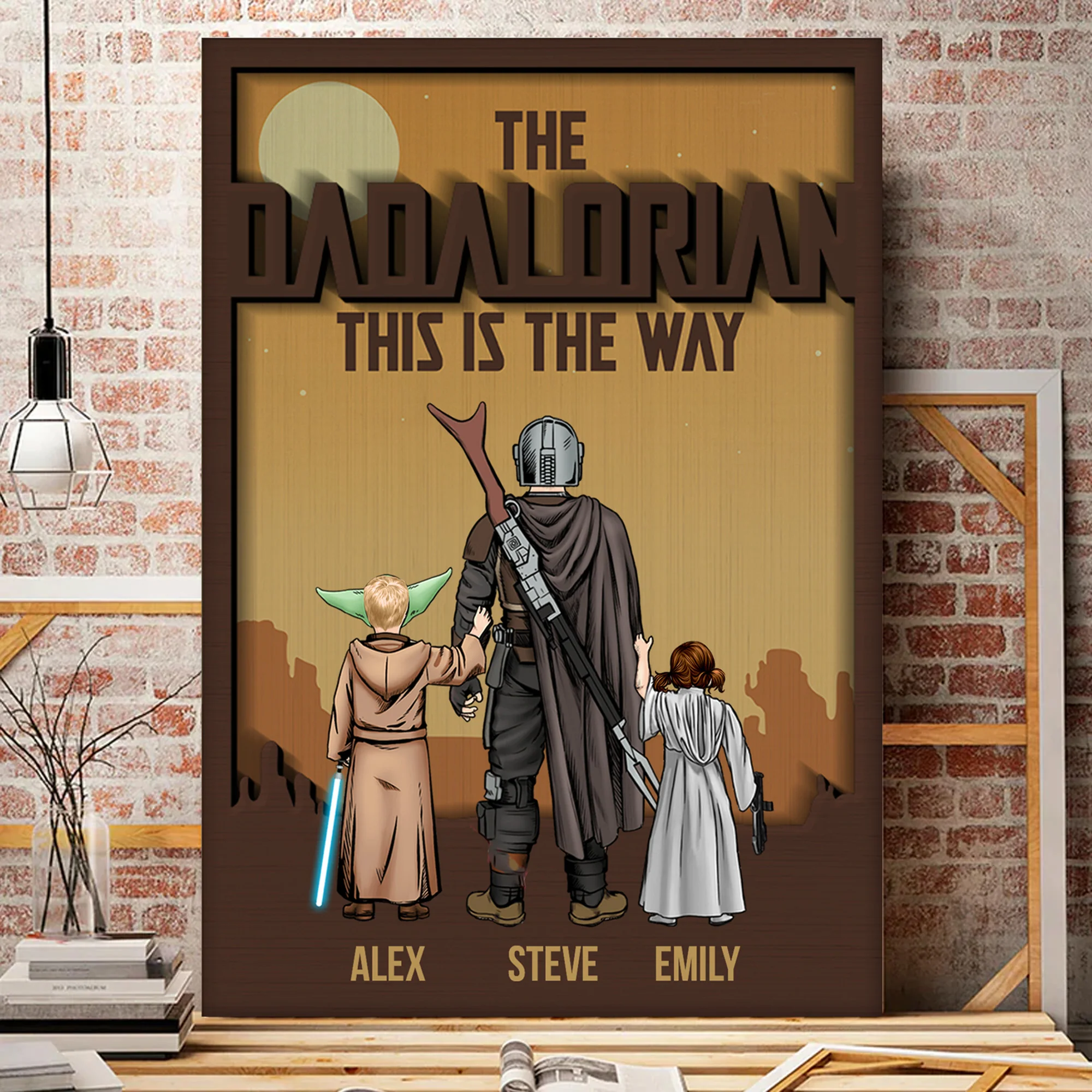 Stwa The Dadalorian This Is The Way Travel In The Dessert - Gift For Father's Day - Personalized Canvas Poster