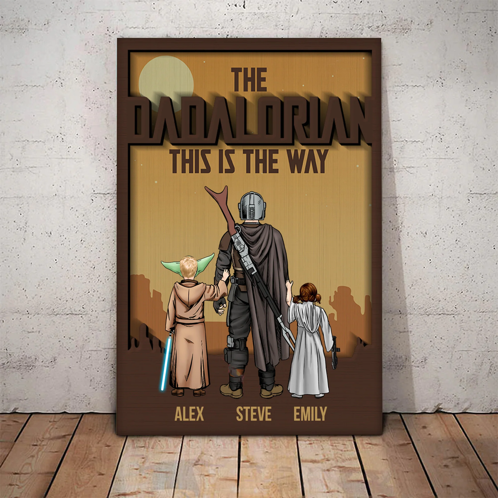 Stwa The Dadalorian This Is The Way Travel In The Dessert - Gift For Father's Day - Personalized Canvas Poster - Image 3