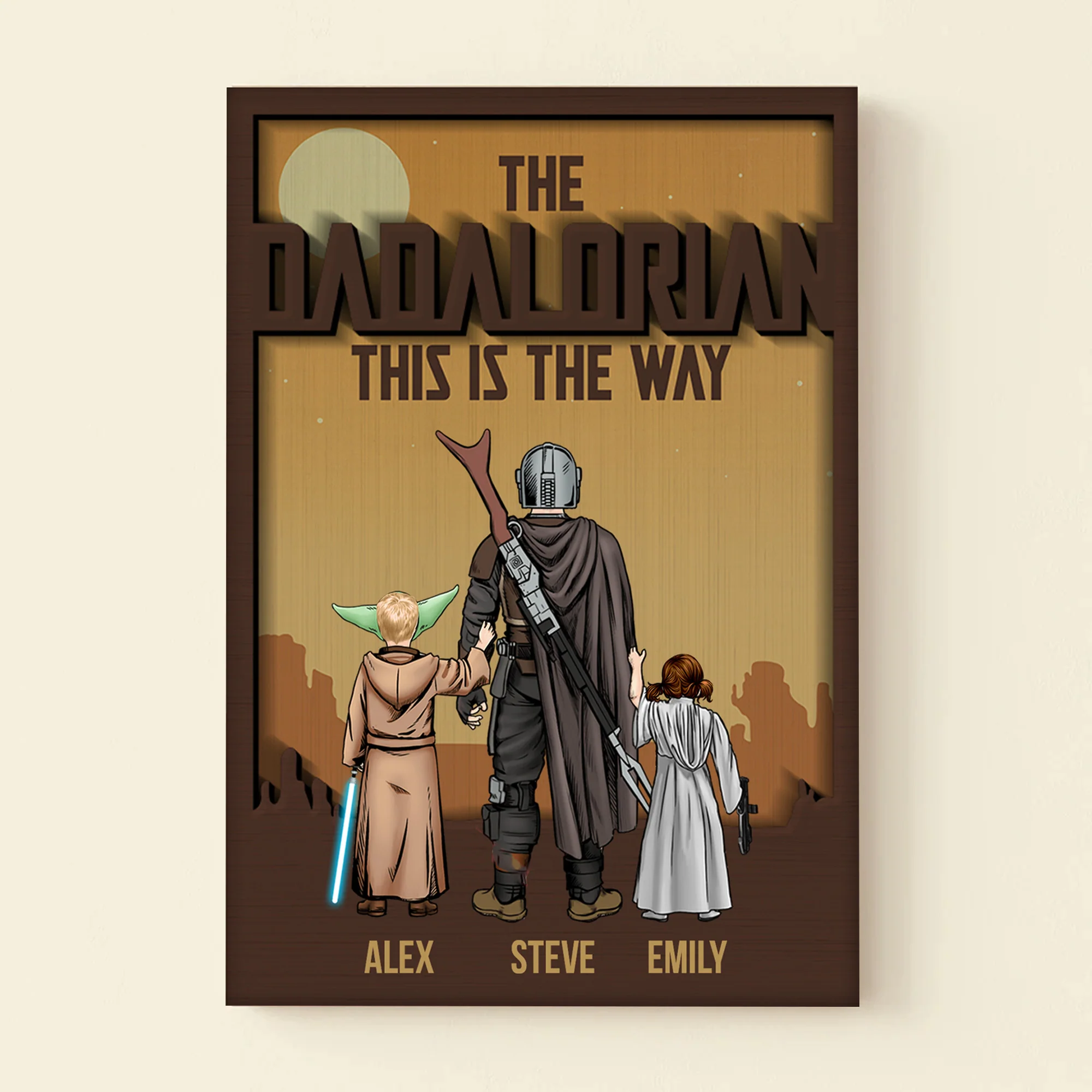 Stwa The Dadalorian This Is The Way Travel In The Dessert - Gift For Father's Day - Personalized Canvas Poster - Image 4