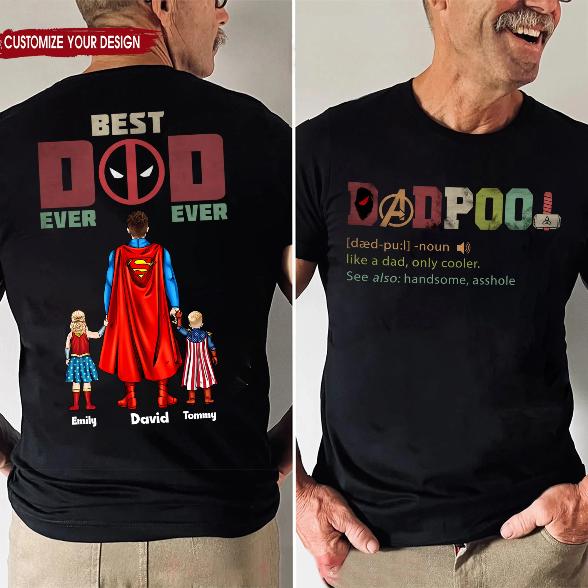 The Definition Of A Dadpool - Gift For Father's Day - Personalized Shirt 2 Side - Image 6