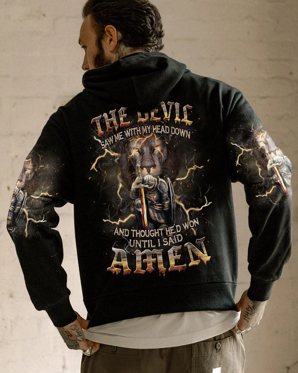 The Devil Saw Me With My Head Down Men's All Over Print Shirt - Yhhn2304243 - Image 4