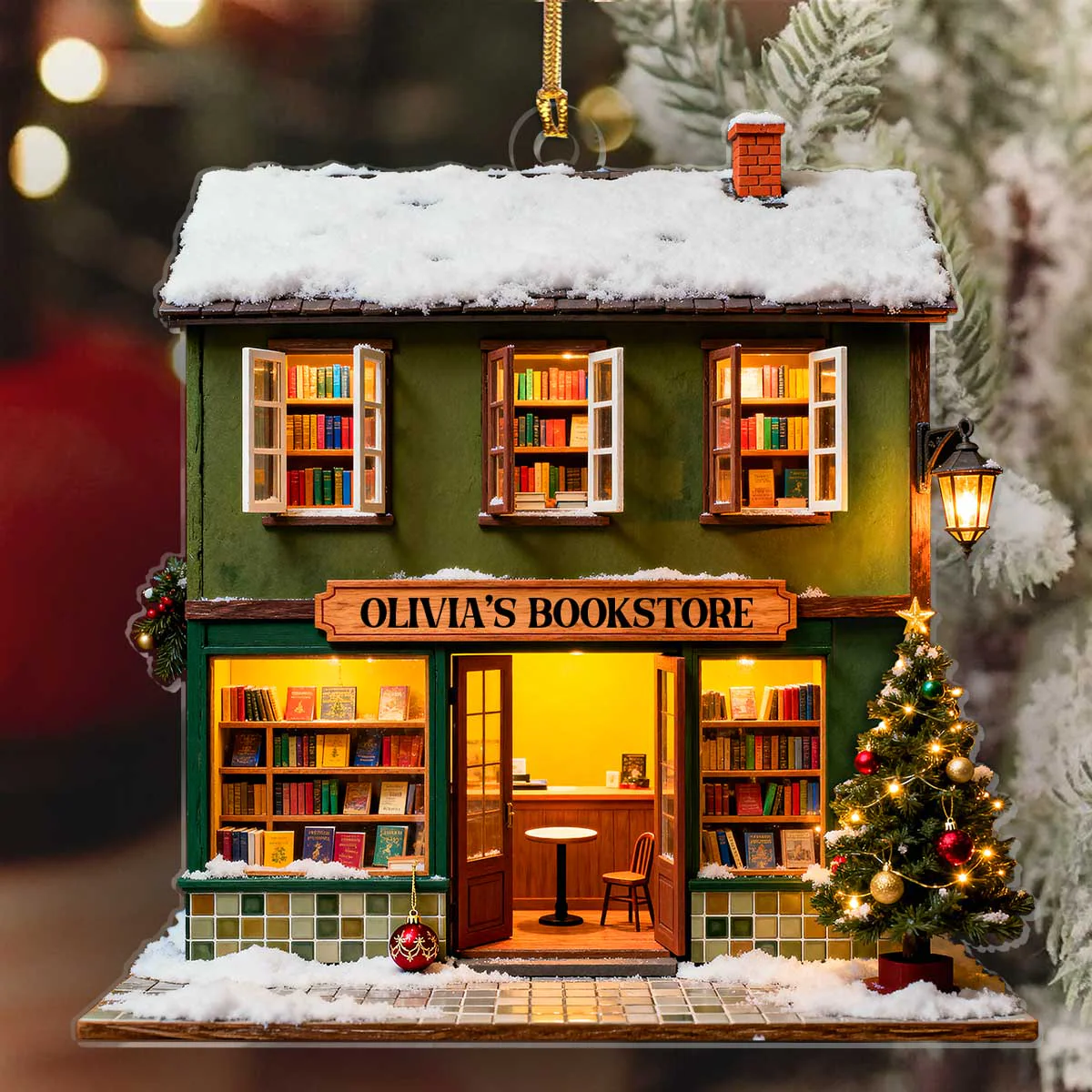 The Enchanted Bookstore - Personalized Acrylic Ornament - Christmas Gift For Book Lovers HH01 - Image 6