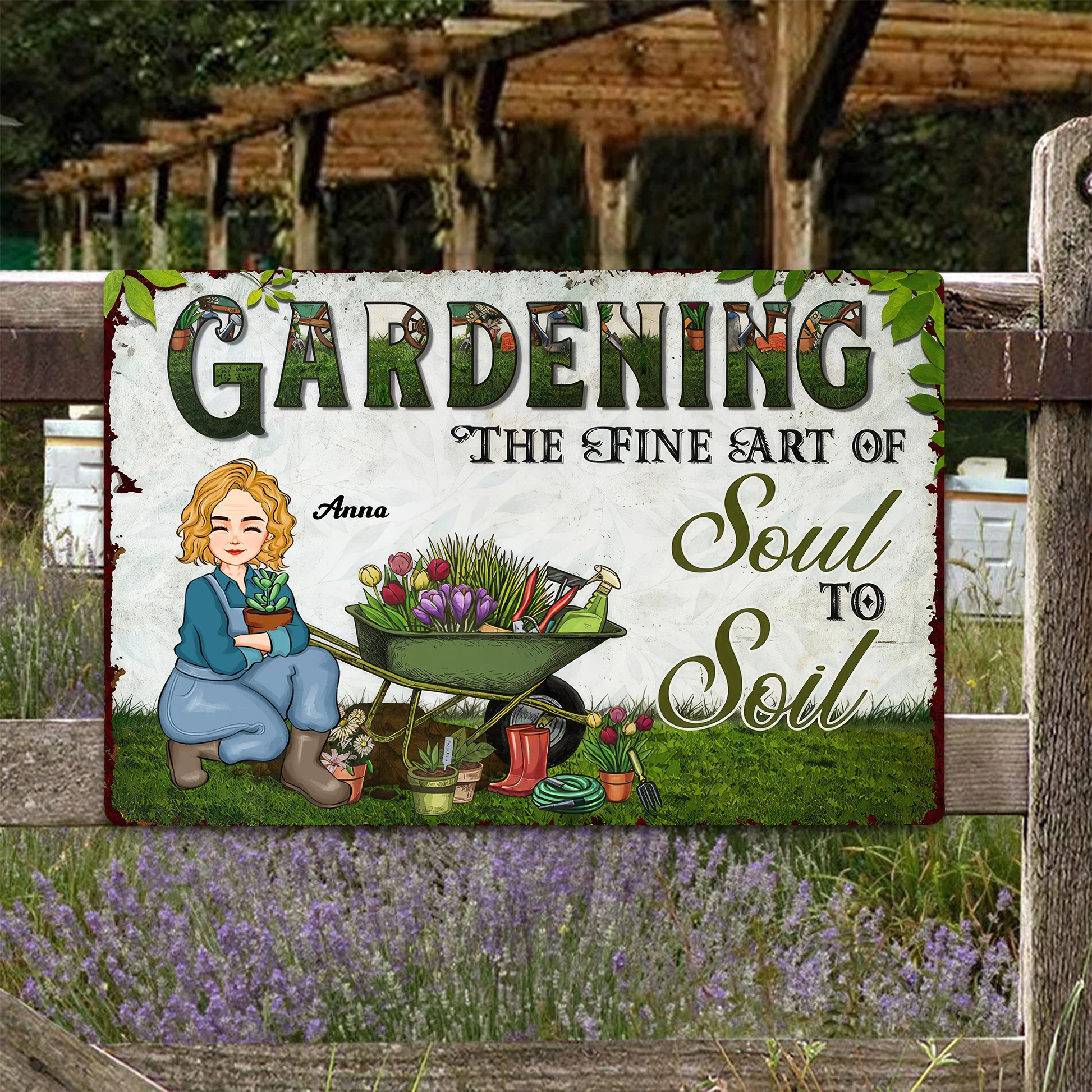 The Fine Art Of Soul To Soi - Personalized Metal Sign - Gift For Mom, Mother's Day, Gardening Lovers | GR17 NA94 - Image 2