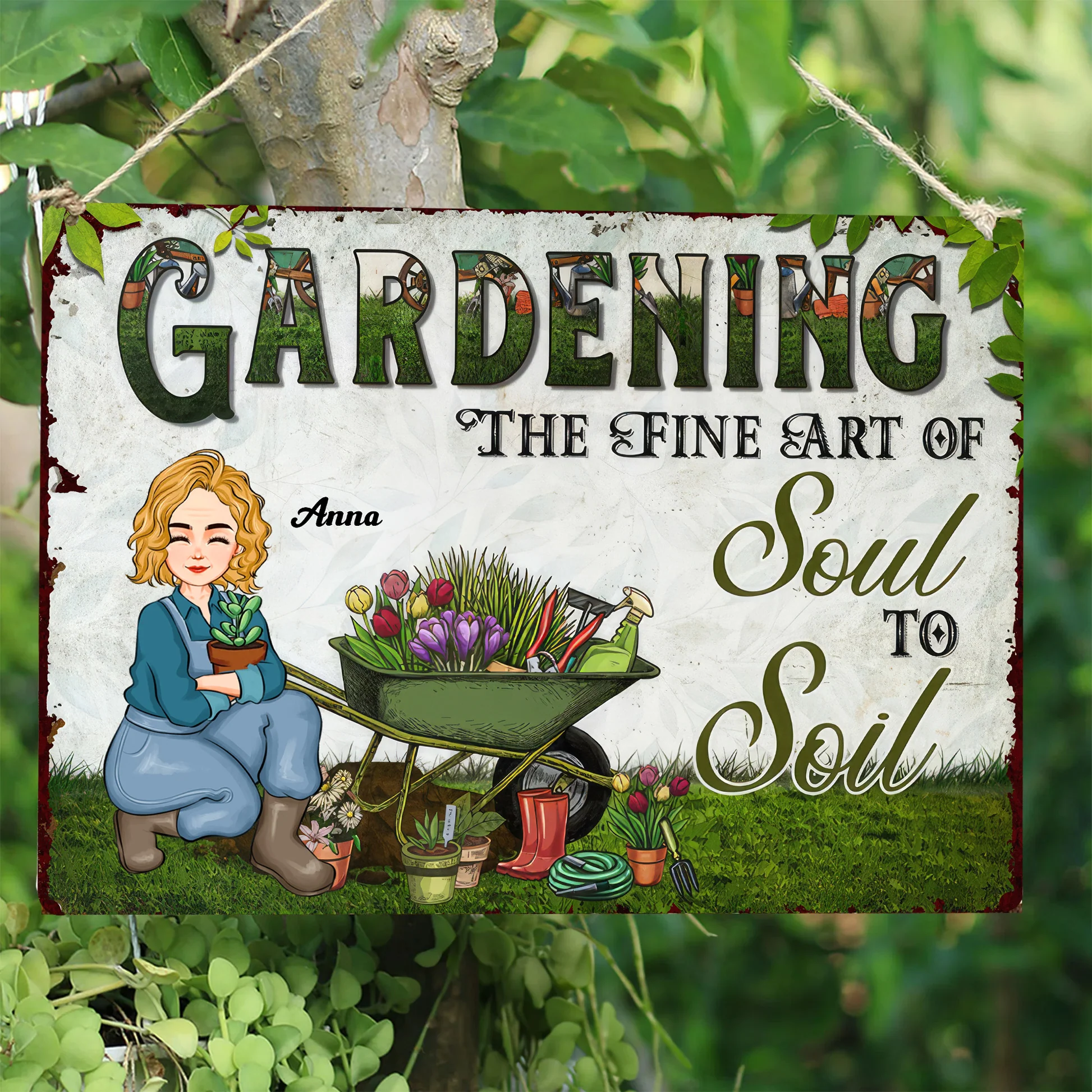 The Fine Art Of Soul To Soi - Personalized Metal Sign - Gift For Mom, Mother's Day, Gardening Lovers | GR17 NA94 - Image 4
