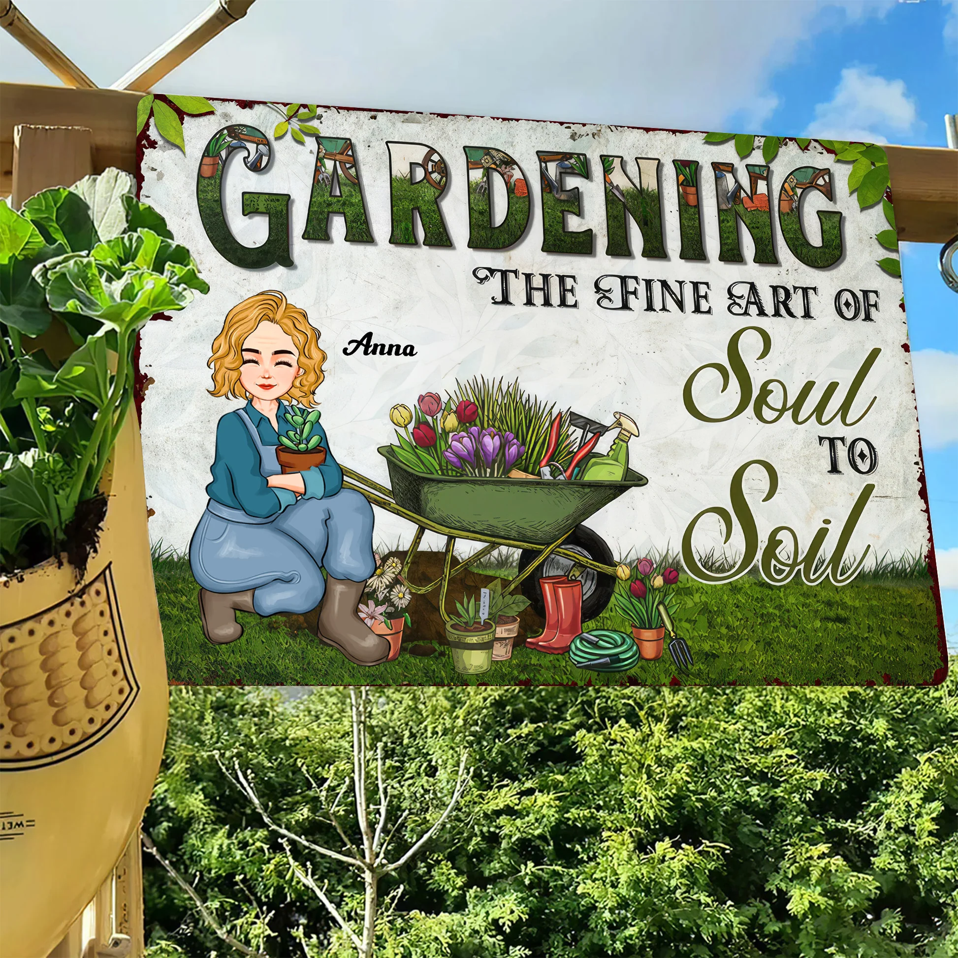The Fine Art Of Soul To Soi - Personalized Metal Sign - Gift For Mom, Mother's Day, Gardening Lovers | GR17 NA94 - Image 5