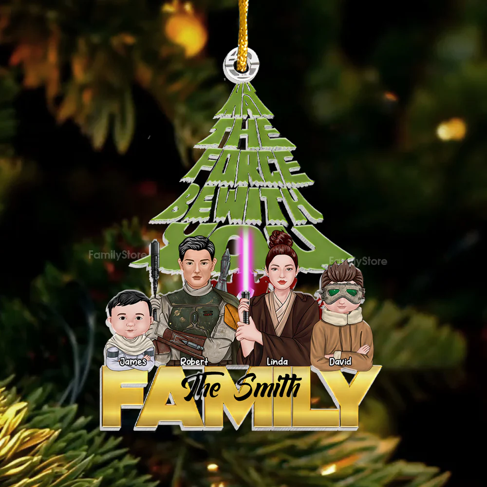 The Force Be With You Stwa - Personalized Acrylic Ornament - Gift For Family Members - CL46 NA94 - Image 2