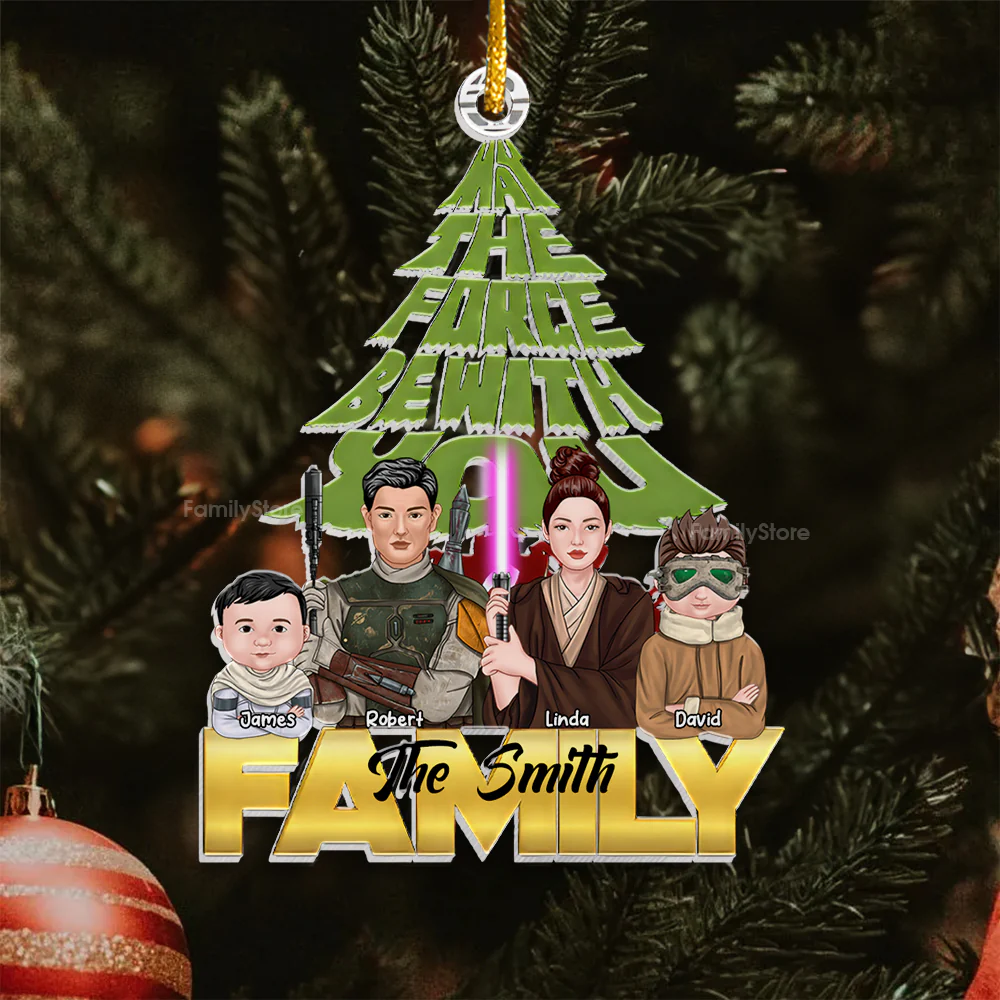 The Force Be With You Stwa - Personalized Acrylic Ornament - Gift For Family Members - CL46 NA94 - Image 4