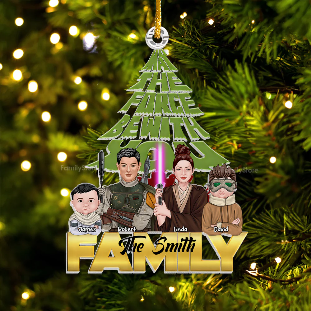The Force Be With You Stwa - Personalized Acrylic Ornament - Gift For Family Members - CL46 NA94 - Image 5
