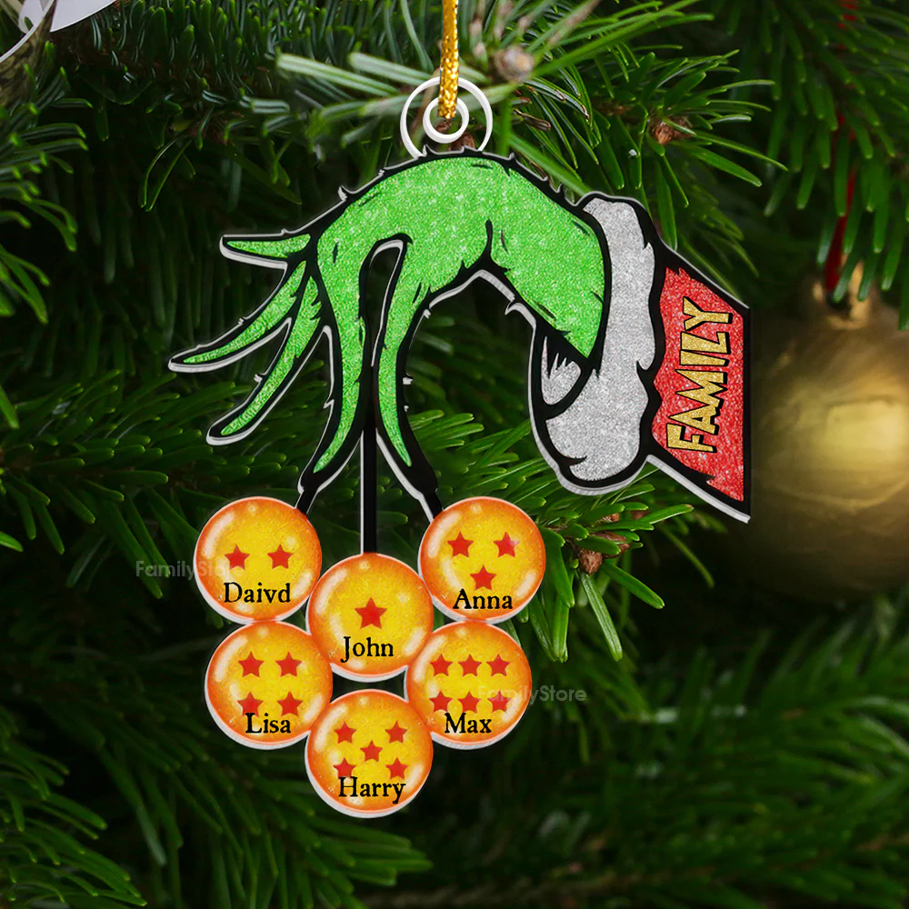 The Green Monster Steals All Of My Dragon Balls - Gift For Family - Personalized Acrylic Ornament - NA94 - Image 2