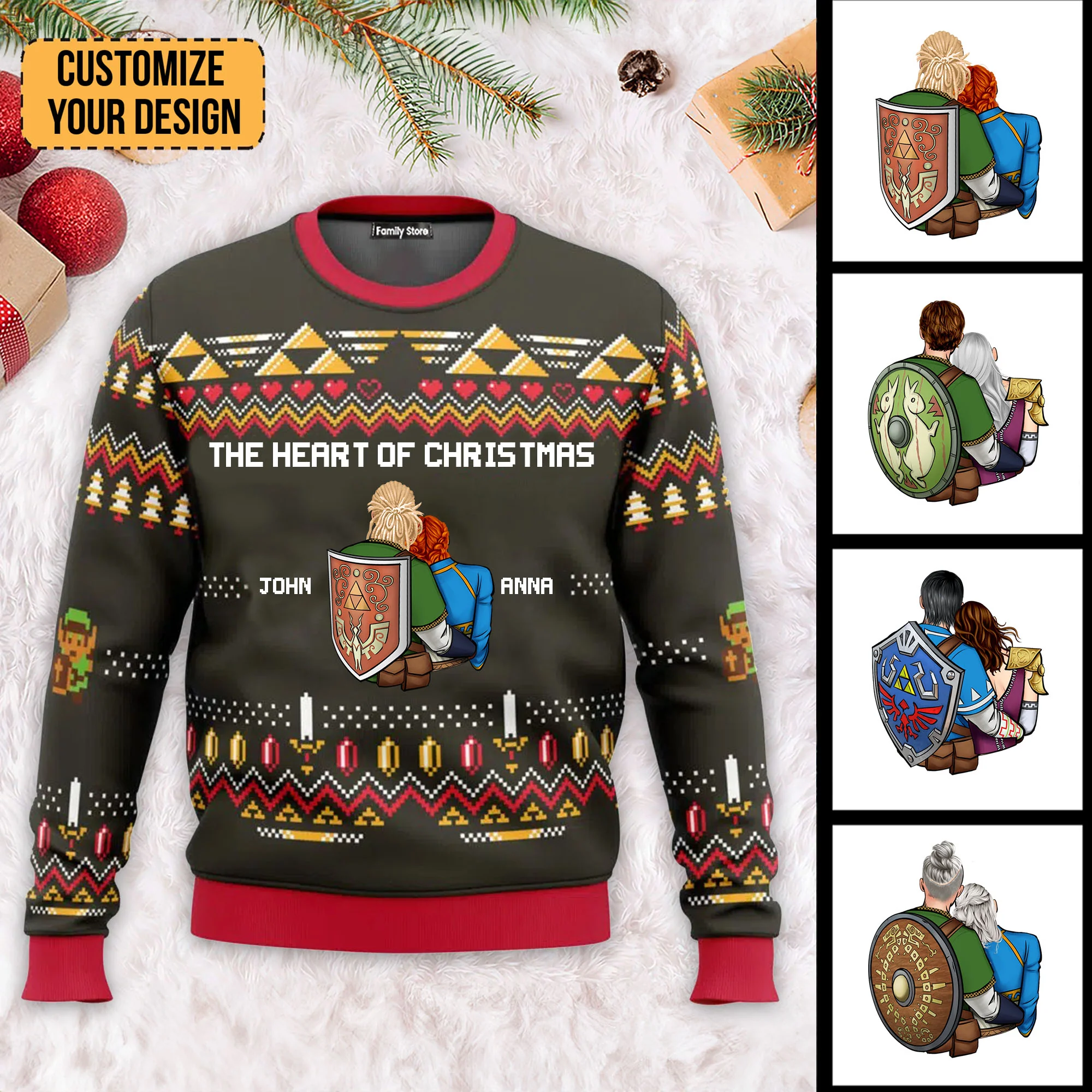 The Heart Of Christmas Zelda - Gift For Couple, Husband Wife, Anniversary, Engagement - Personalized Ugly Sweatshirt - CL32 NH96 - Image 2