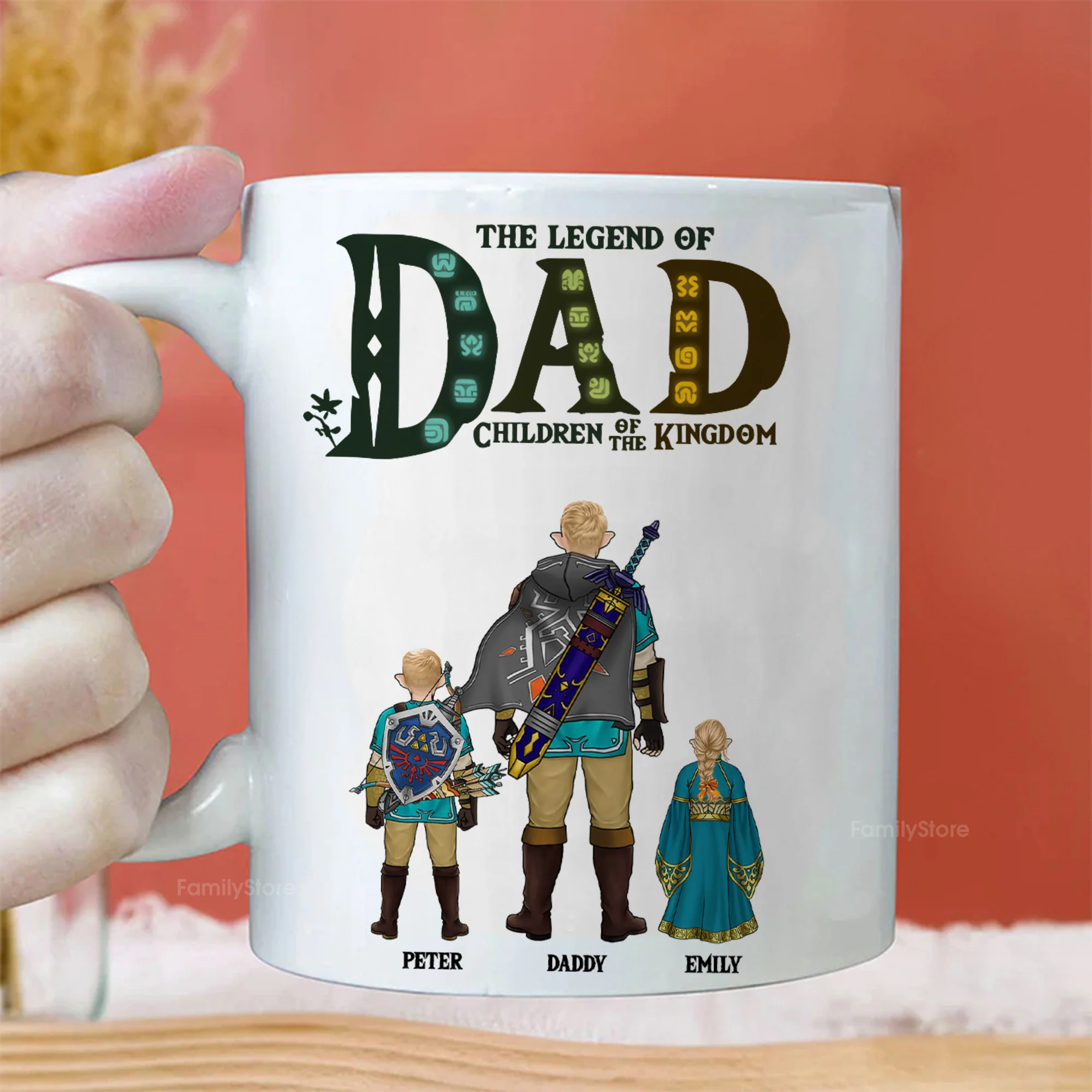 The Legend Of Dad CHildren Of The Kingdom Zelda - Personalized Mug - Gift for Dad, Grandpa, Husband | CL07 NH96