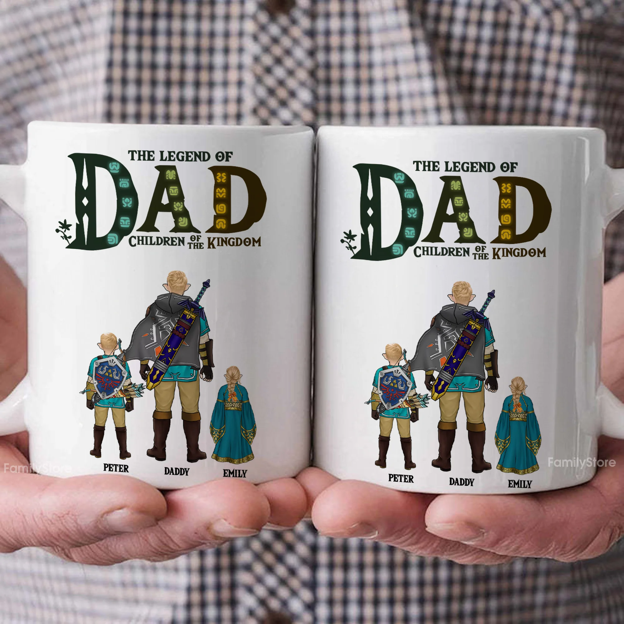 The Legend Of Dad CHildren Of The Kingdom Zelda - Personalized Mug - Gift for Dad, Grandpa, Husband | CL07 NH96 - Image 3