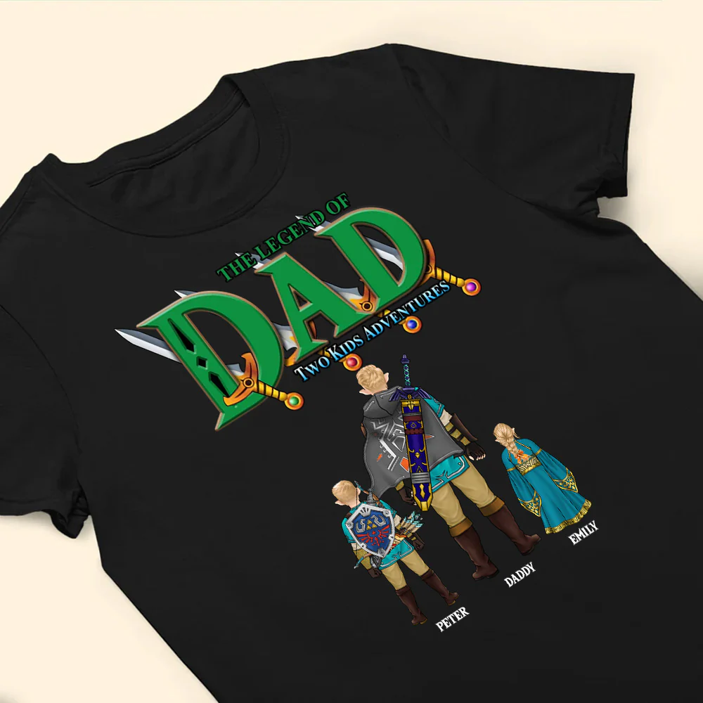 The Legend Of Zelda Dad The Children's Adventures - Gift For Dad, Father's Day - Personalized TShirt CL07 - Image 3