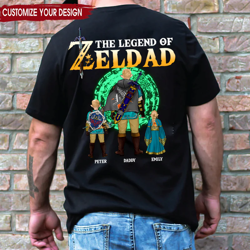 Zelda The Legend Of Dad The Green Gate To Travel Time - Gift For Dad, Husband Father's Day - Personalized TShirt CL07 - Image 2