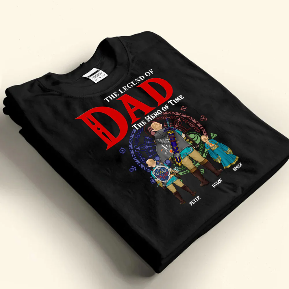 The Legend Of zelda Dad The Hero Of Time - Gift For Dad, Father's Day - Personalized TShirt CL07 - Image 2
