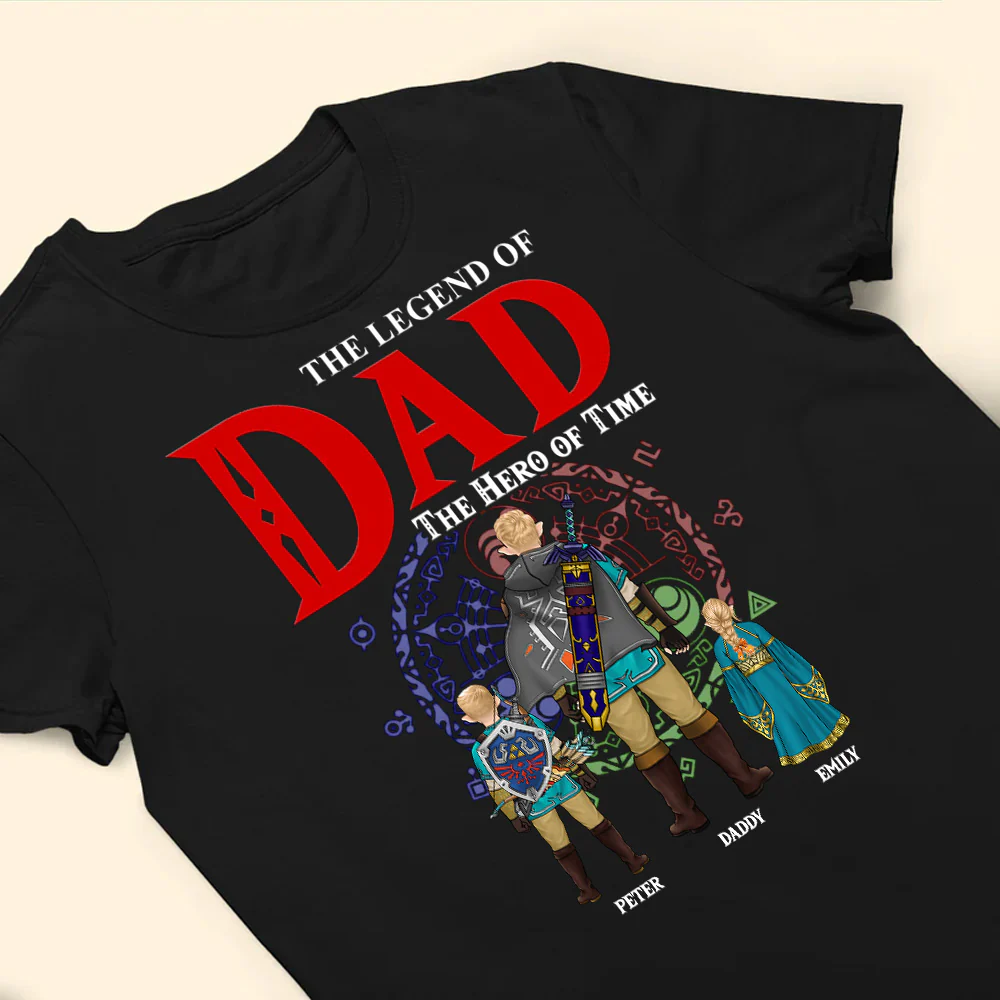 The Legend Of zelda Dad The Hero Of Time - Gift For Dad, Father's Day - Personalized TShirt CL07 - Image 3